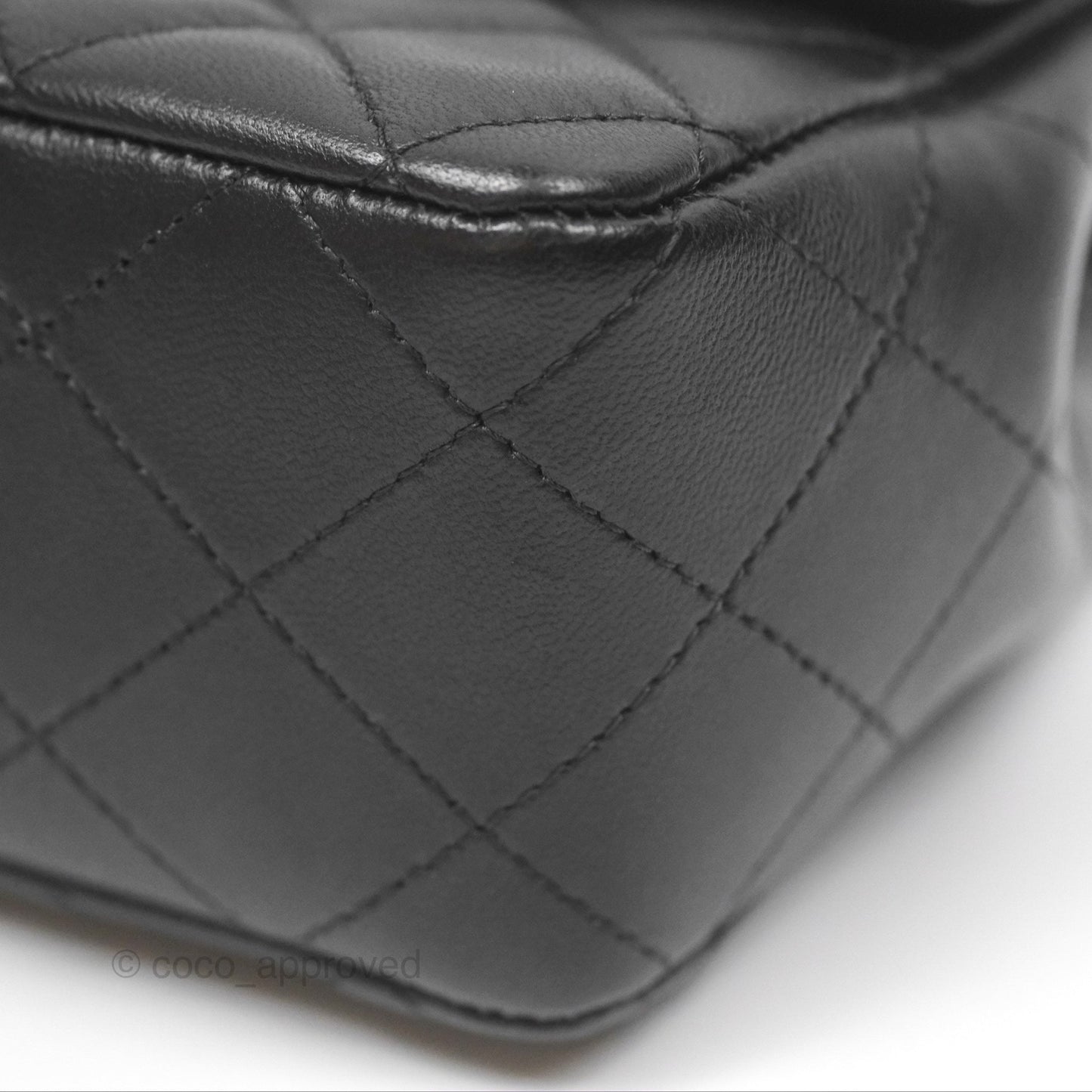 Chanel Quilted Mini Rectangular Black Lambskin Gold Hardware