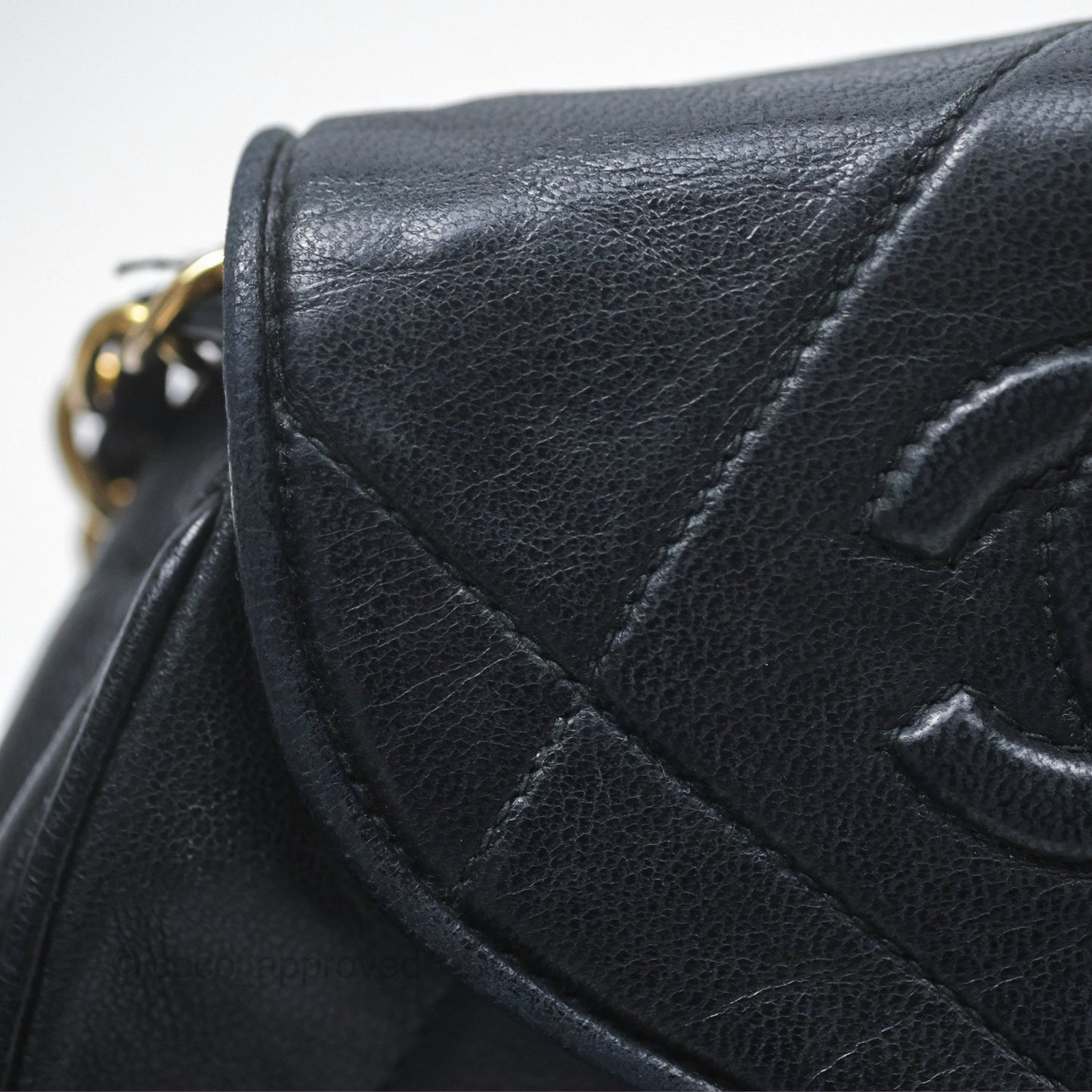 Chanel Vintage Mini Clutch with Chain Black Lambskin Gold Hardware