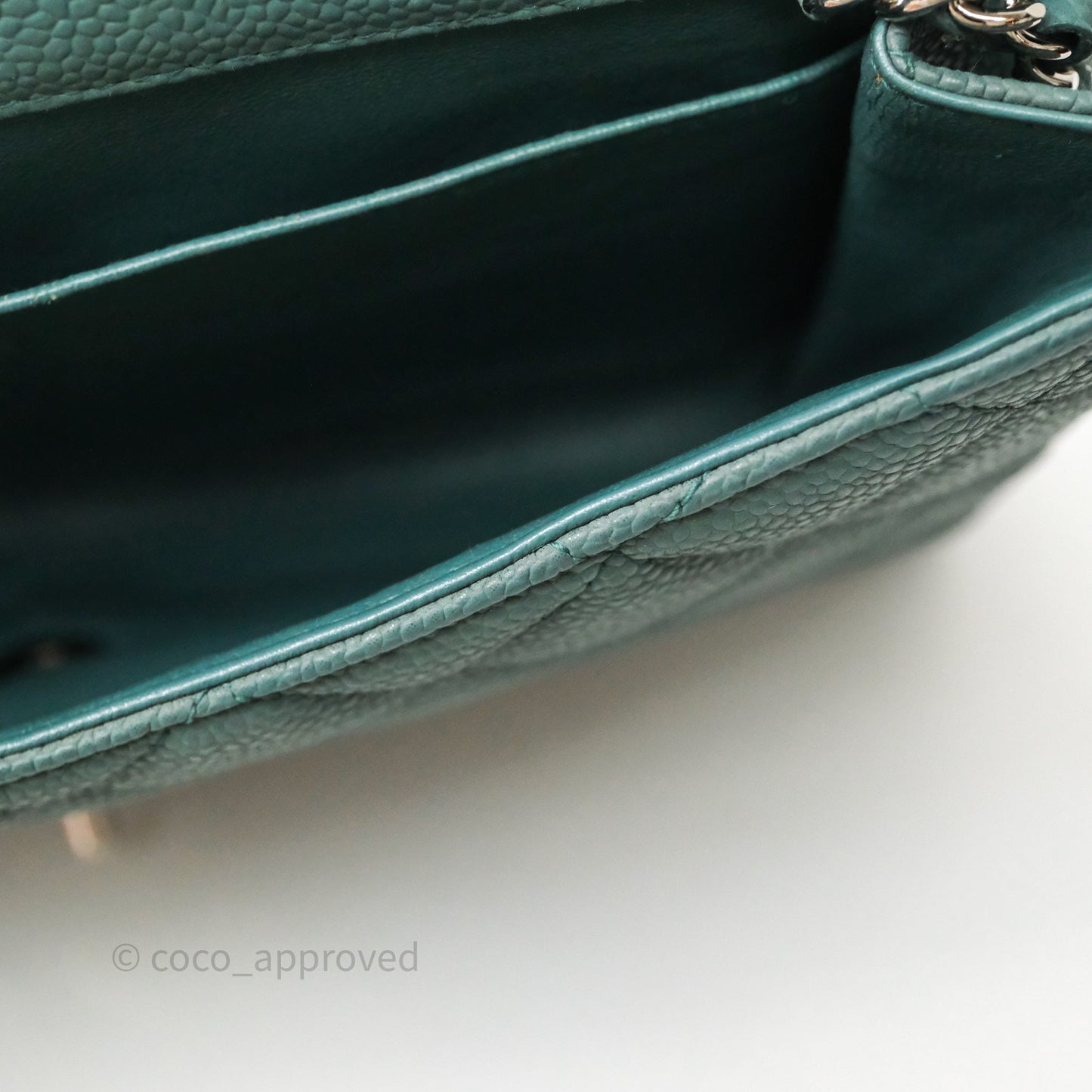 Chanel Quilted Clutch with Chain Green Caviar Gold Hardware