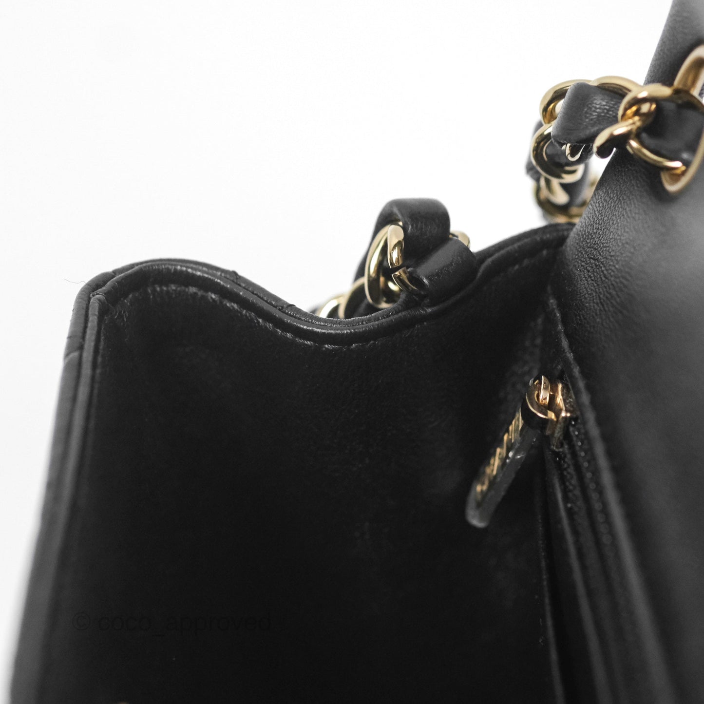 Chanel Mini Square Black Lambskin Gold Hardware