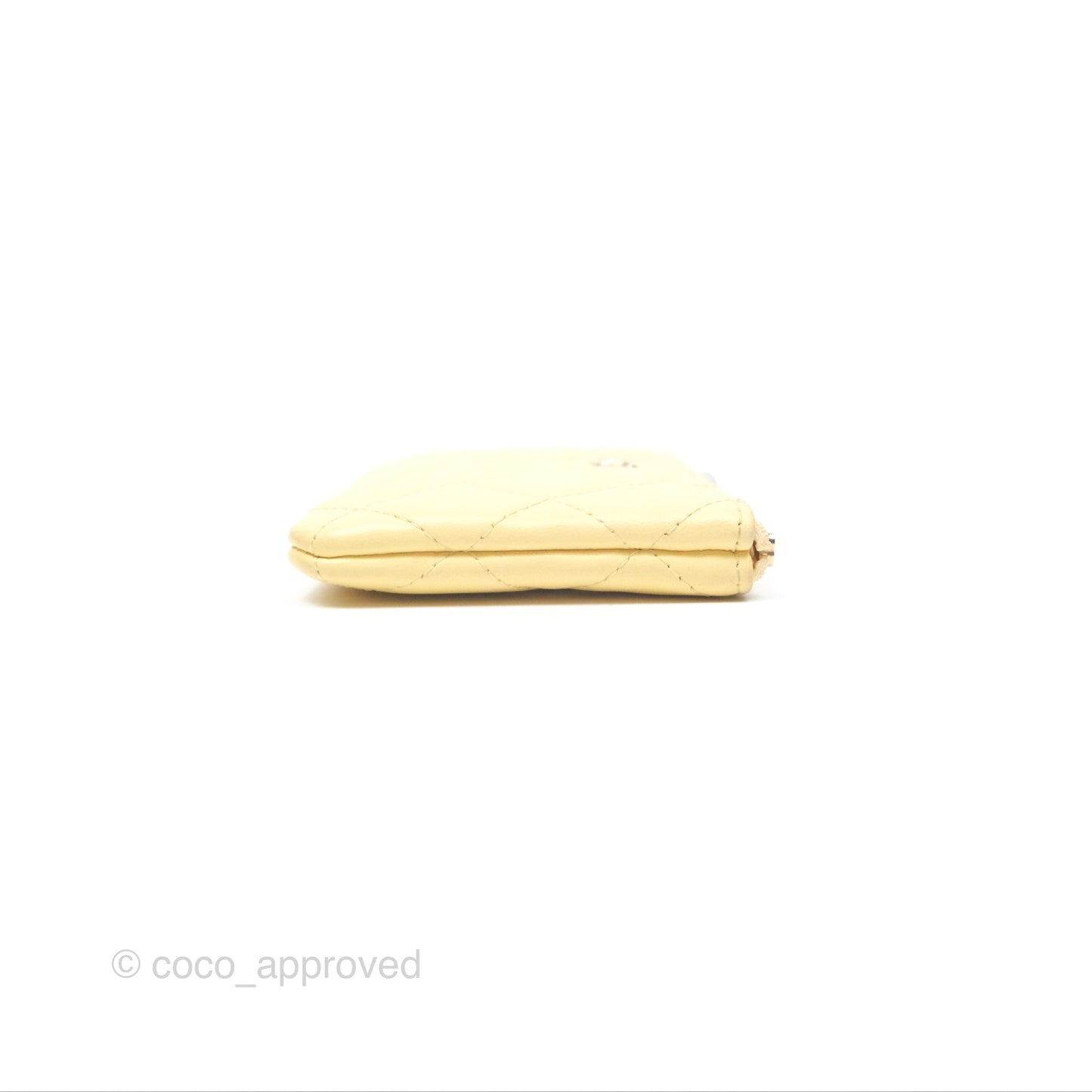Chanel Quilted Mini O Case Yellow Lambskin Gold Hardware