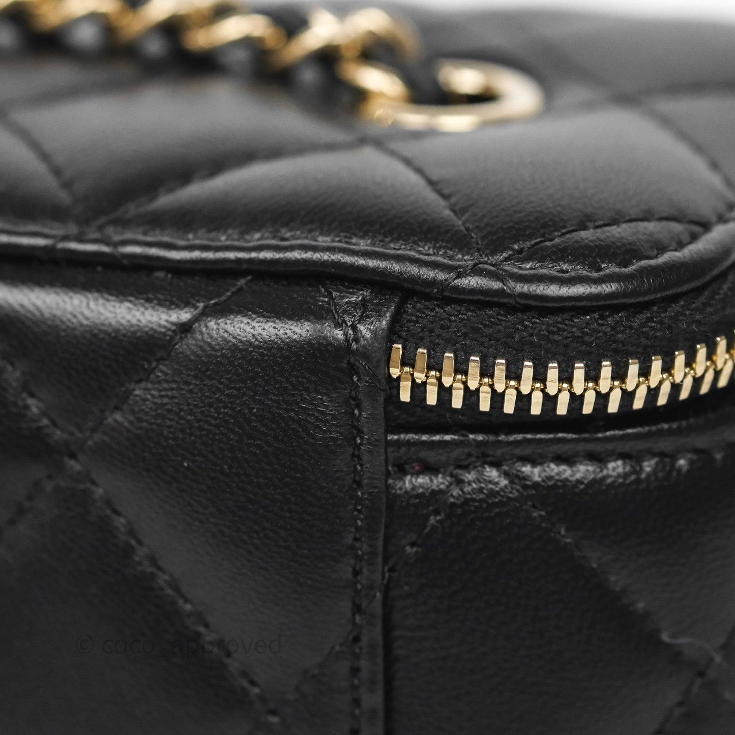 Chanel Classic Vanity with Chain Black Lambskin Gold Hardware