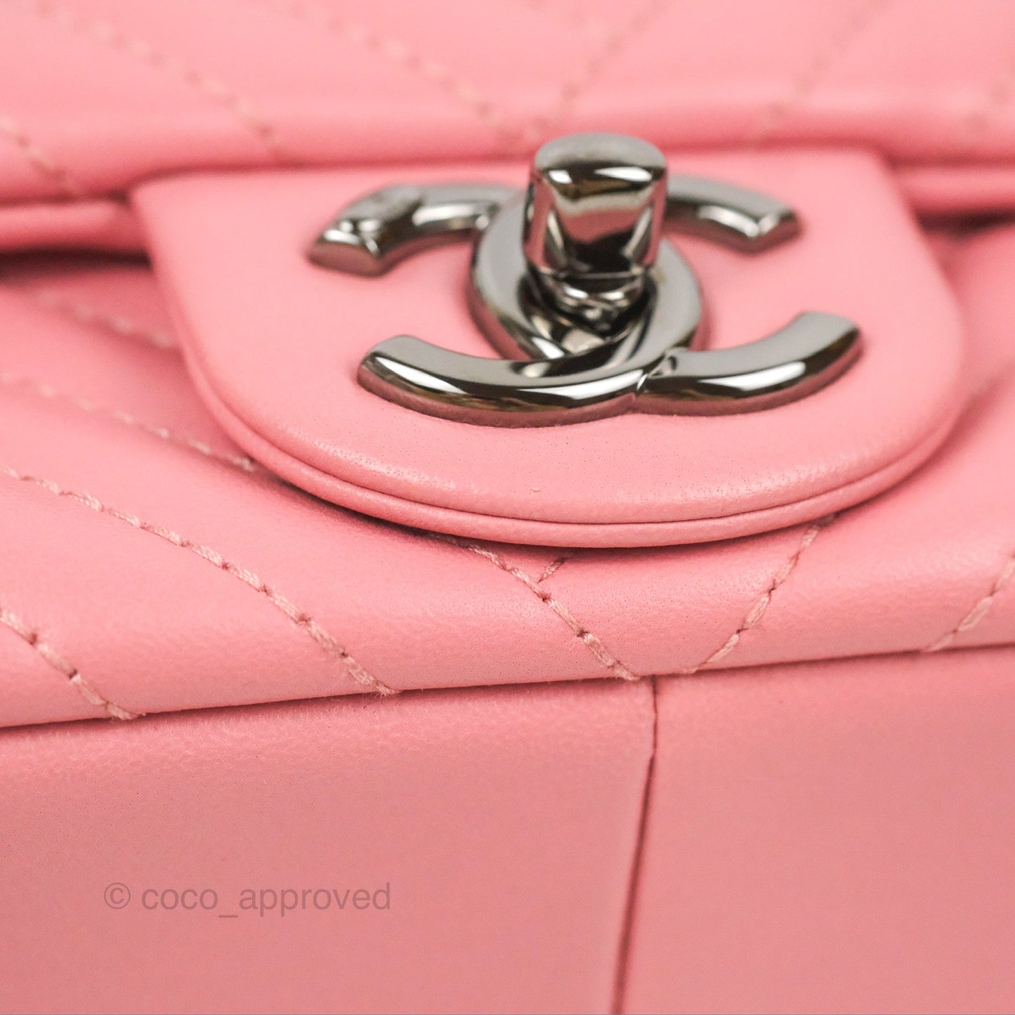 Chanel Small CC Crossing Flap Pink Lambskin Gun Metal Hardware