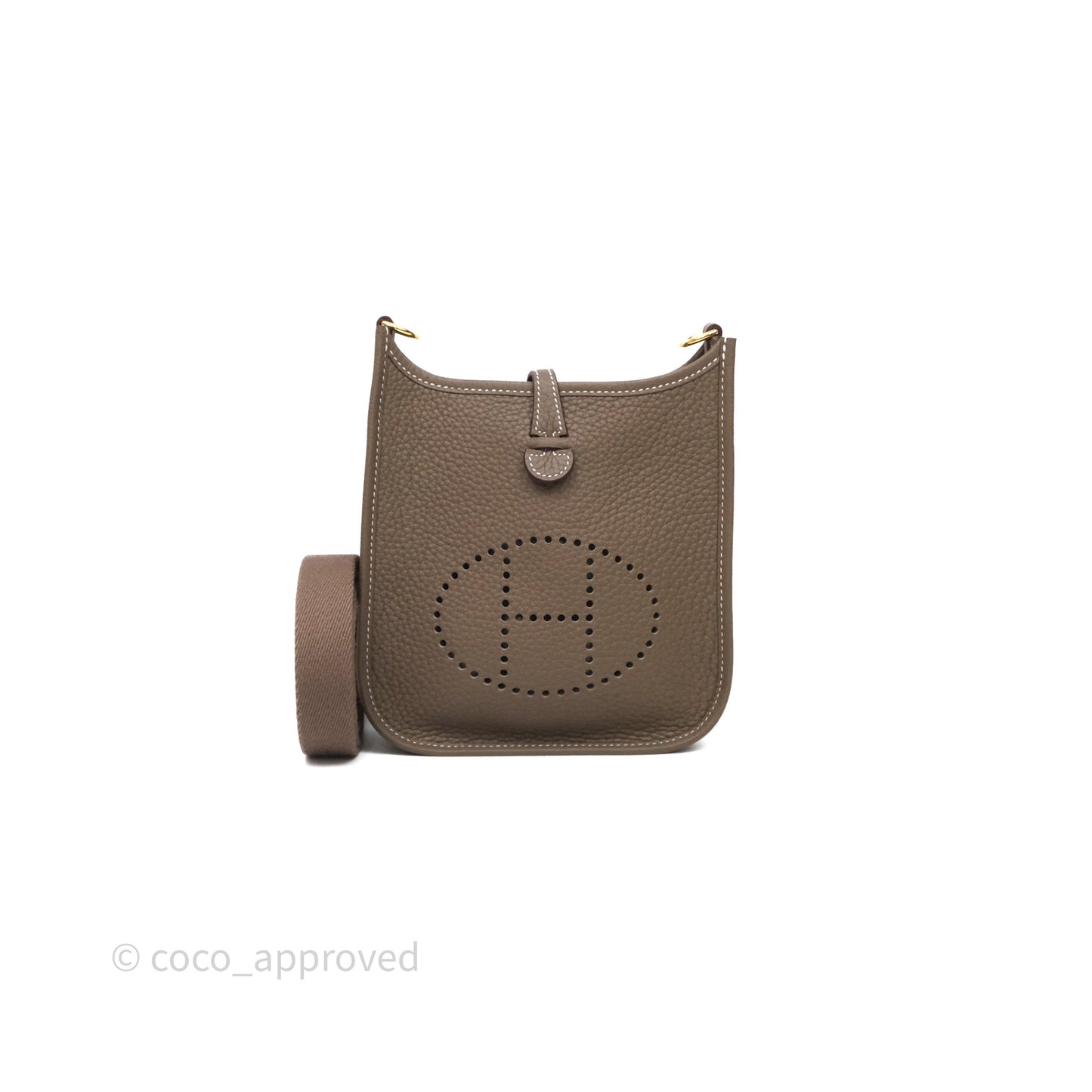 Hermès Mini Evelyne 16 Etoupe 18 Clemence Gold Hardware
