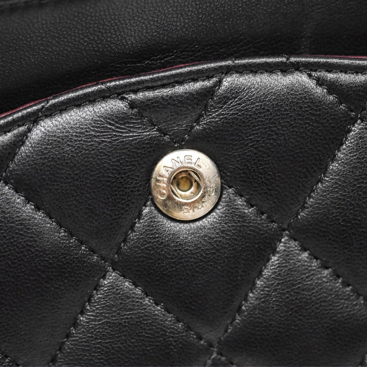 Chanel Classic M/L Medium Flap Quilted Black Lambskin Silver Hardware
