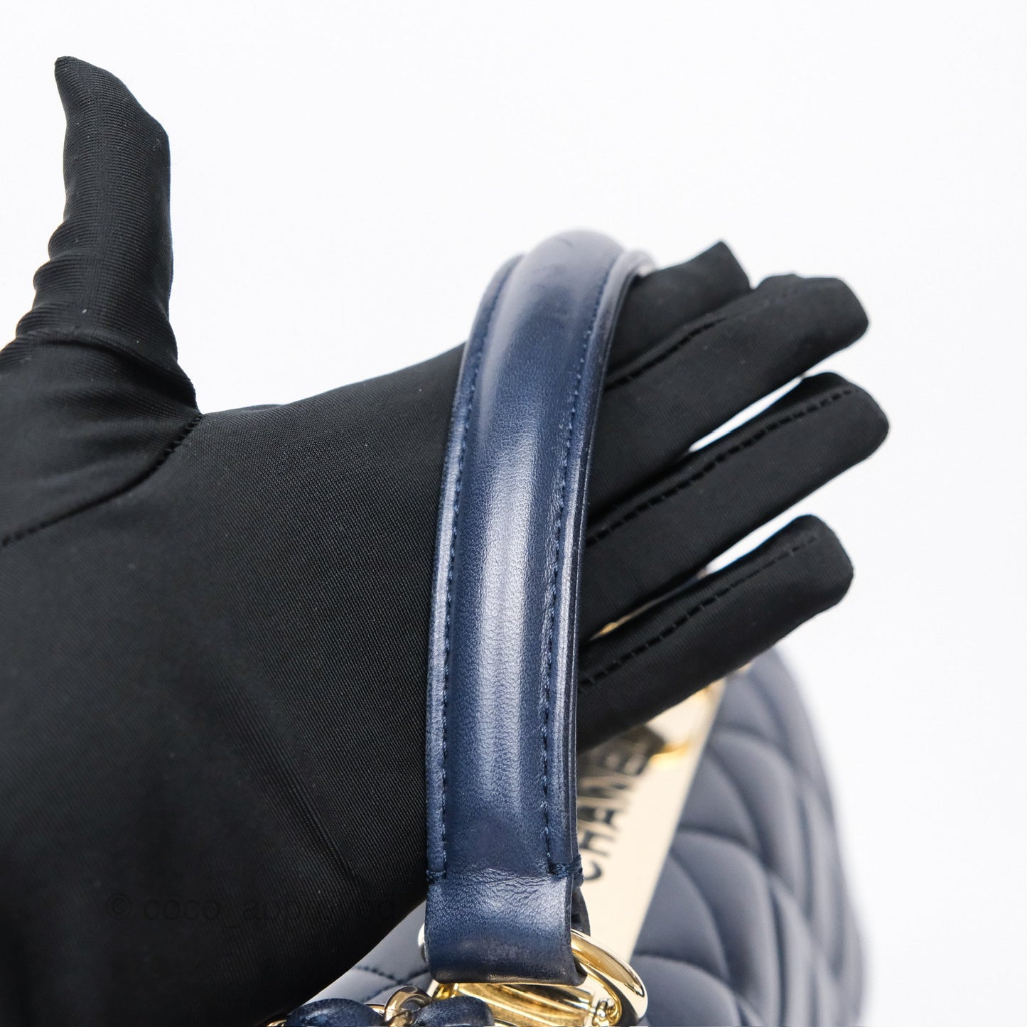 Chanel Small Trendy CC Navy Lambskin Gold Hardware