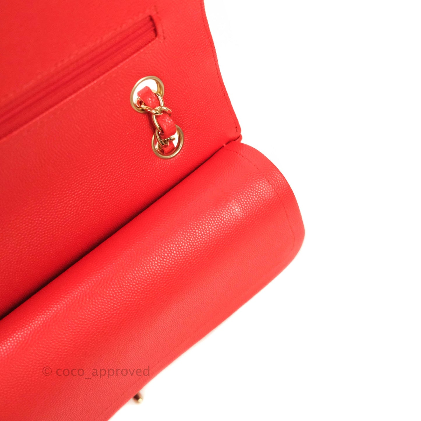Chanel Classic M/L Medium Double Flap Red Caviar Gold Hardware