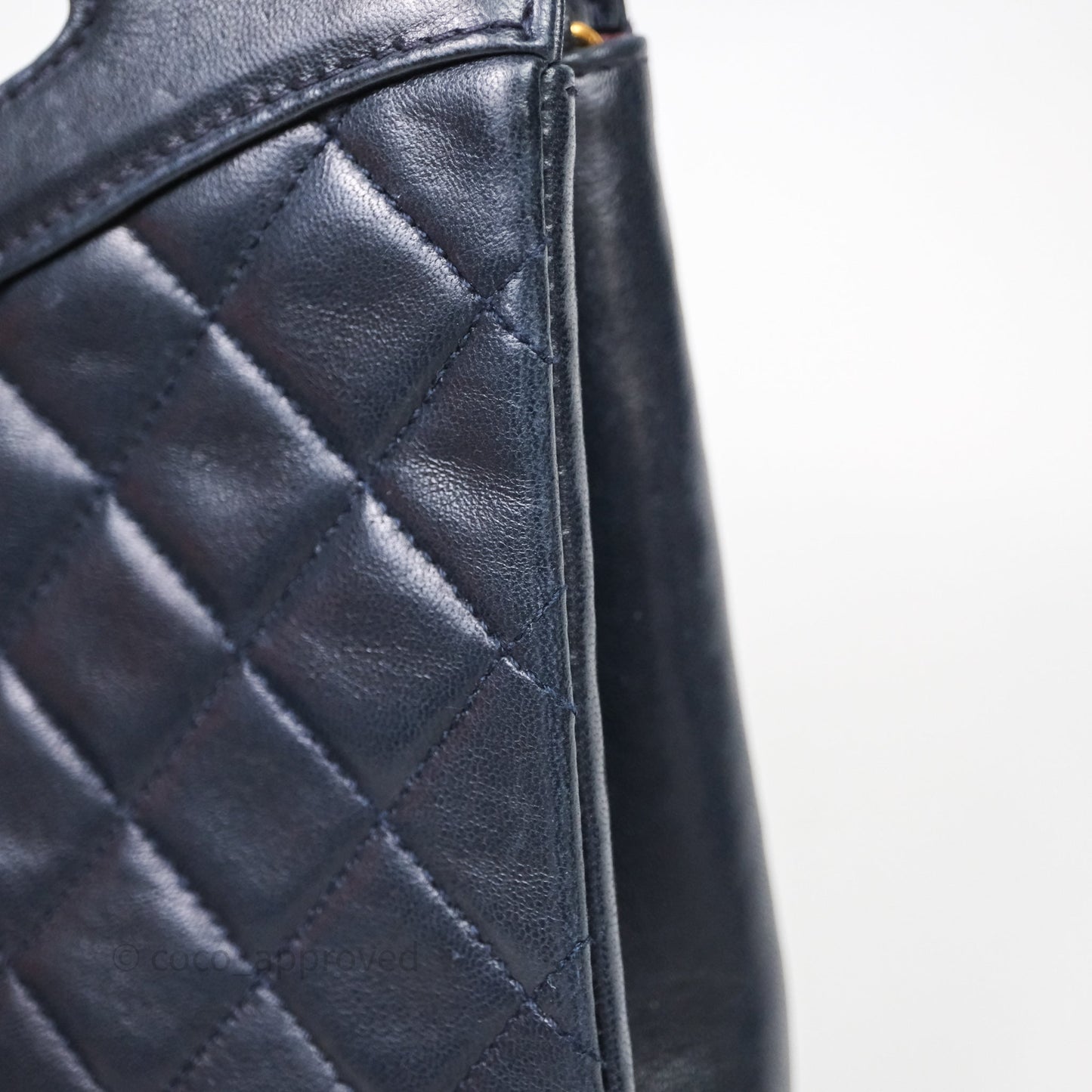 Chanel Vintage 31 Navy Lambskin 24K Gold Hardware
