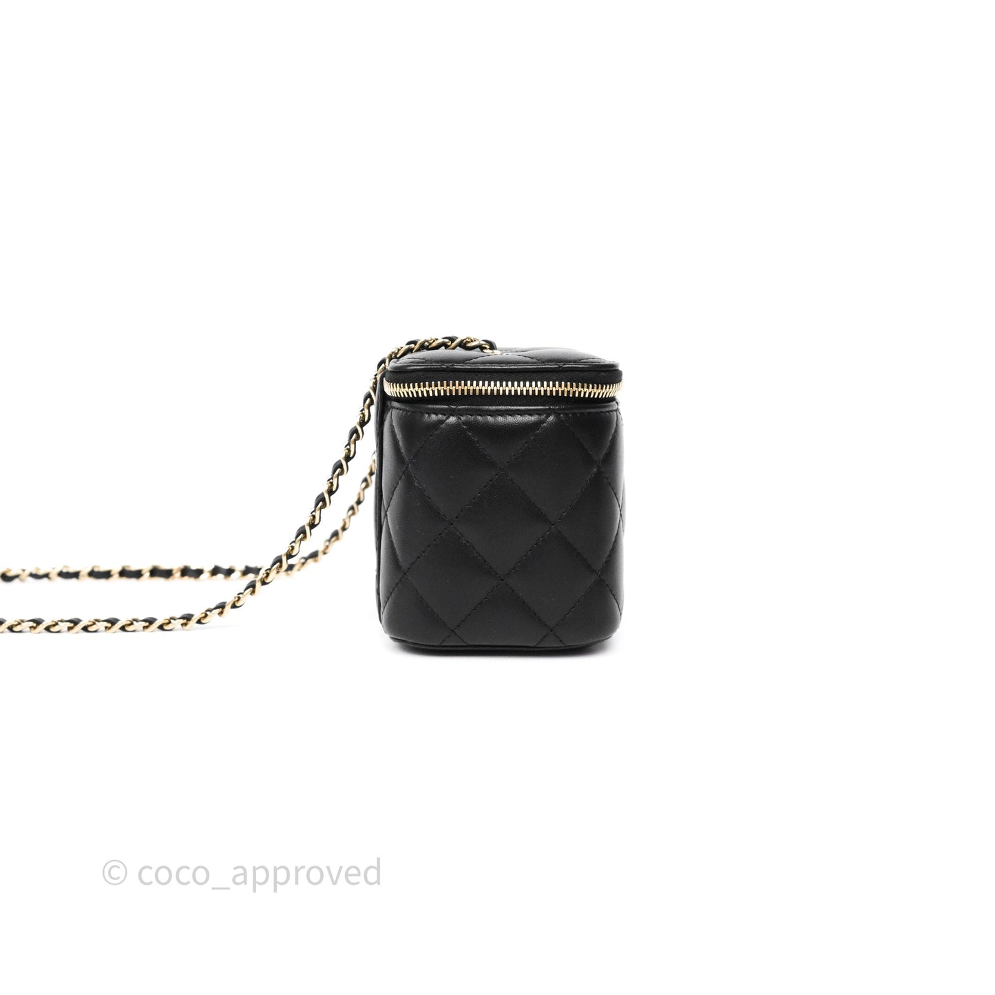 Chanel Classic Vanity with Chain Black Lambskin Gold Hardware