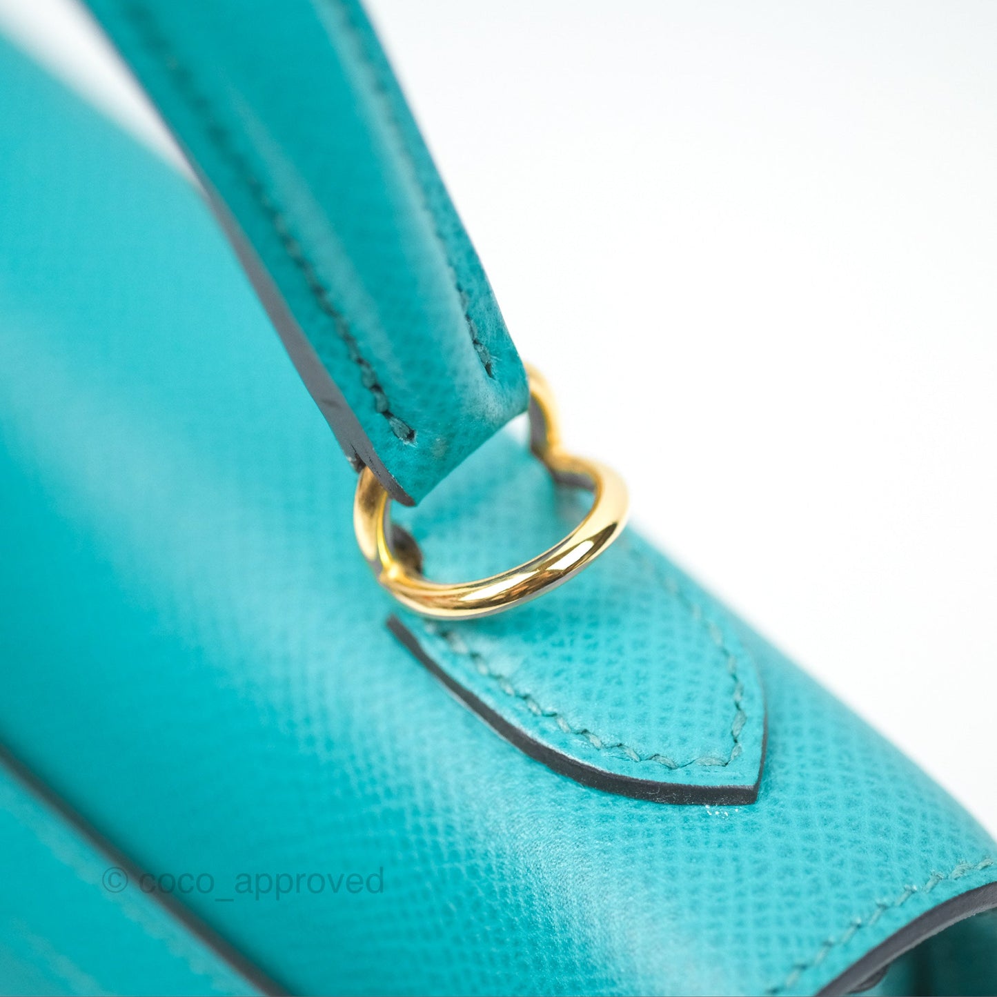 Hermès Sellier Kelly 25 Bleu Paon 7F Epsom Gold Hardware