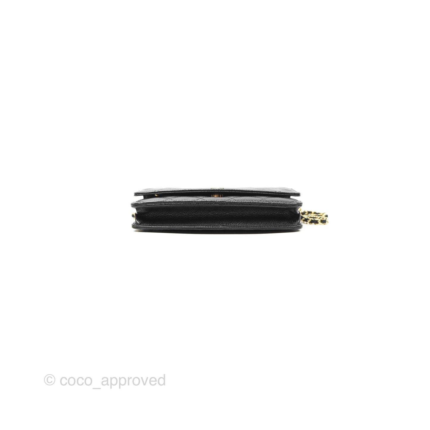 Chanel Quilted Classic Wallet On Chain WOC Black Caviar Gold Hardware
