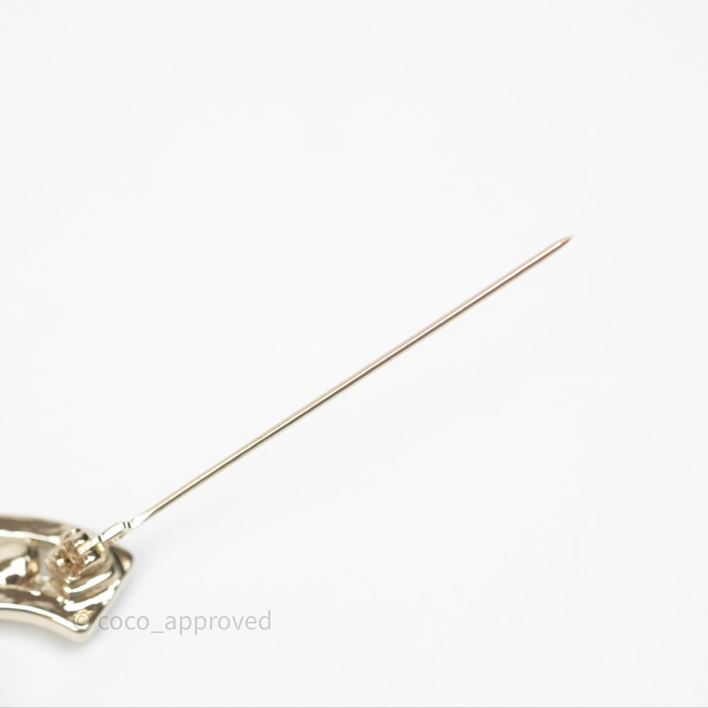 Chanel Coco CC Crystal Pearl Brooch Gold Tone 24V