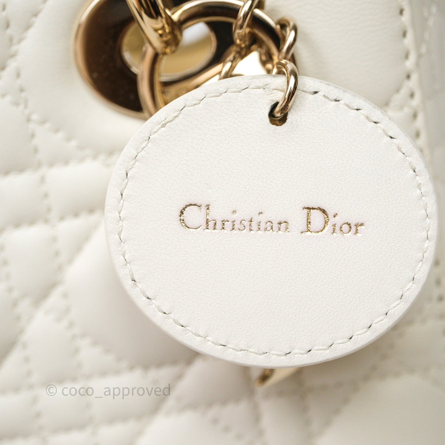 Christian Dior Small My ABCDior Lady Dior Bag White Cannage Lambskin Gold Hardware