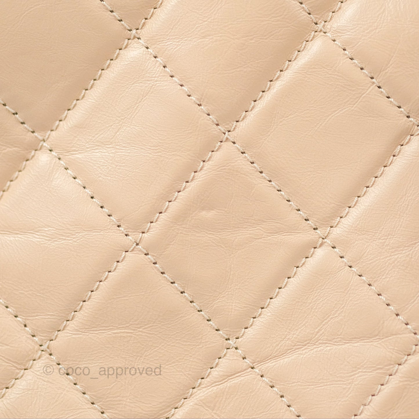 Chanel Large Gabrielle Shopping Tote Quilted Beige Aged Calfskin