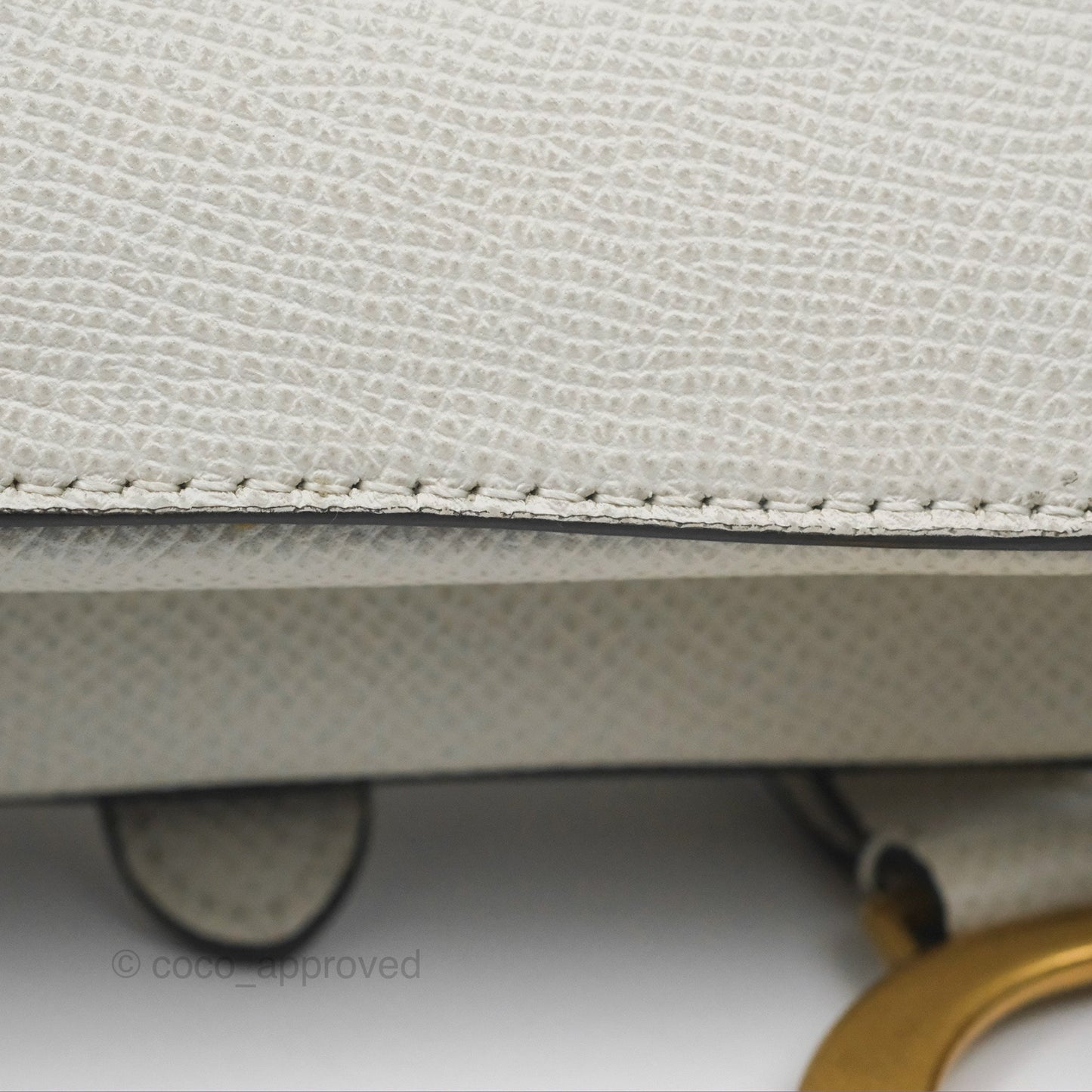 Christian Dior Mini Saddle Bag White Grained Calfskin Gold Hardware