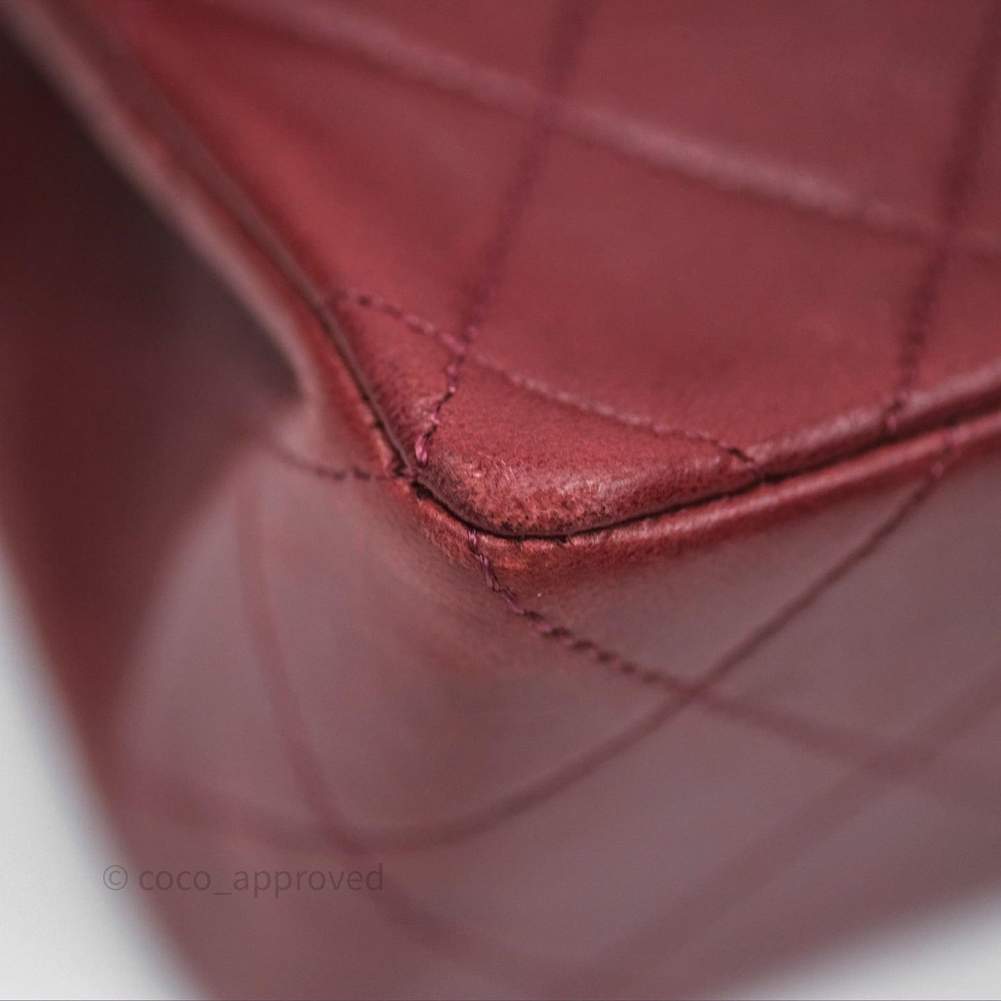 Chanel Vintage Mini Square Burgundy Lambskin 24K Gold Hardware