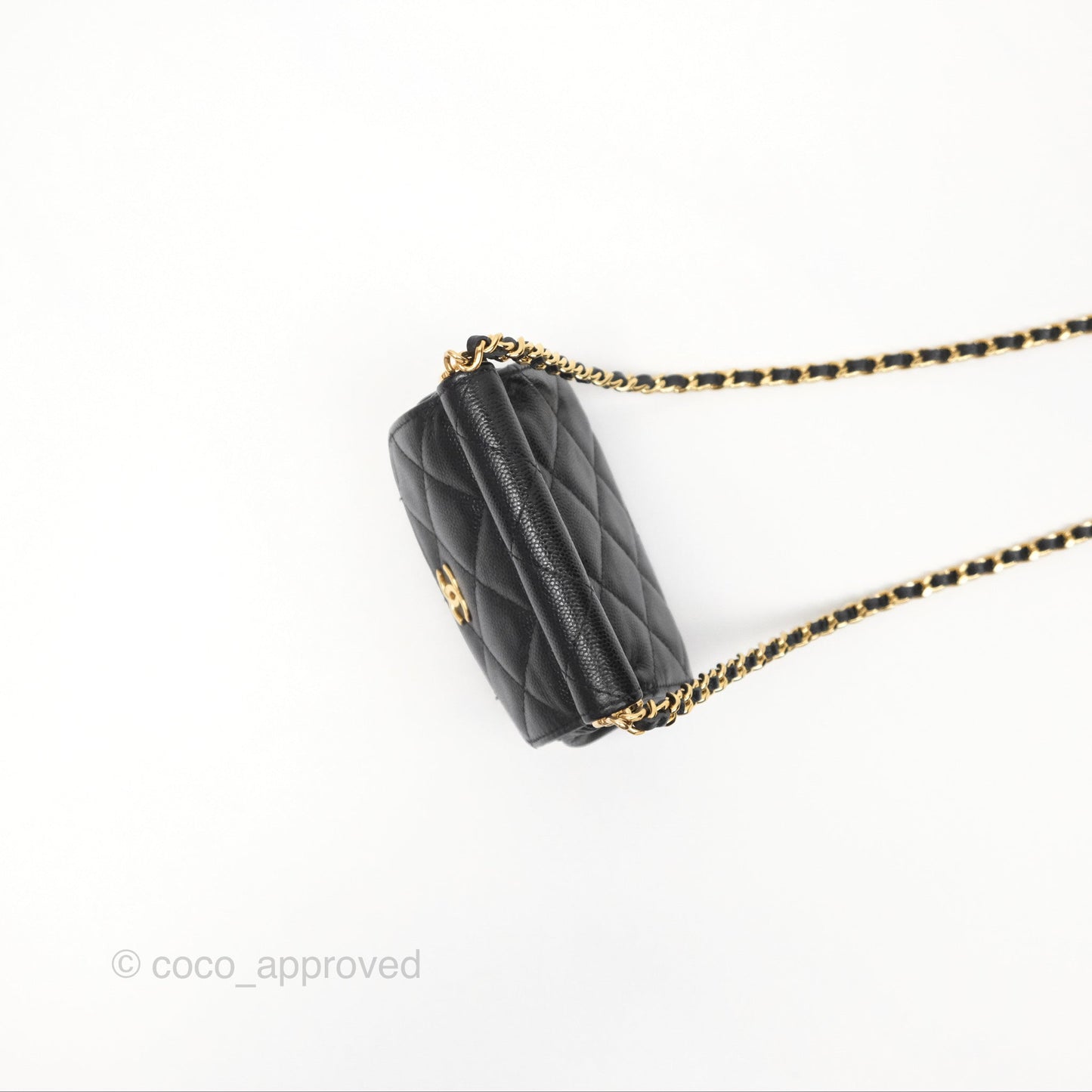 Chanel Clutch with Chain Black Caviar Gold Hardware 22K