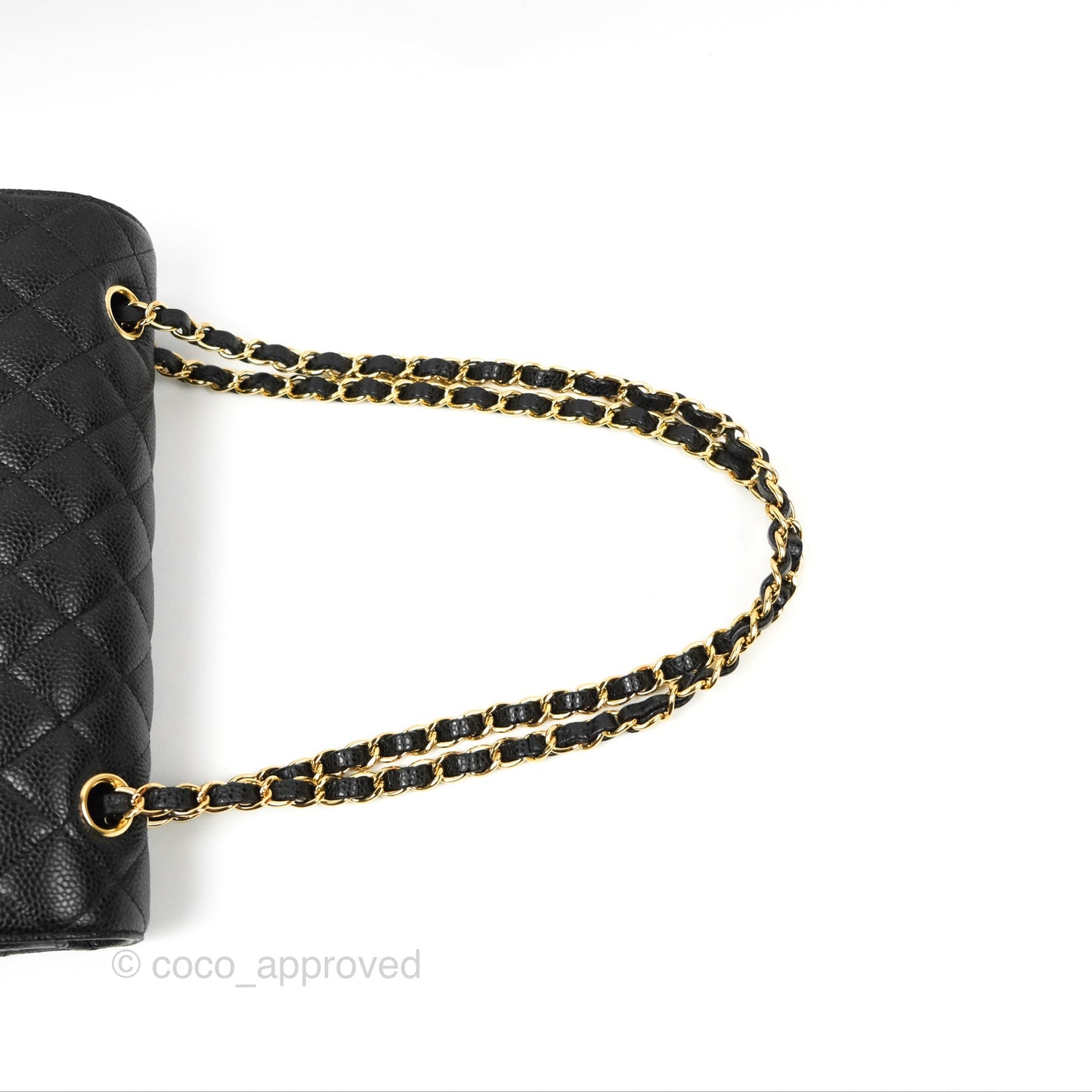 Chanel Classic M/L Medium Flap Quilted Black Caviar Gold Hardware