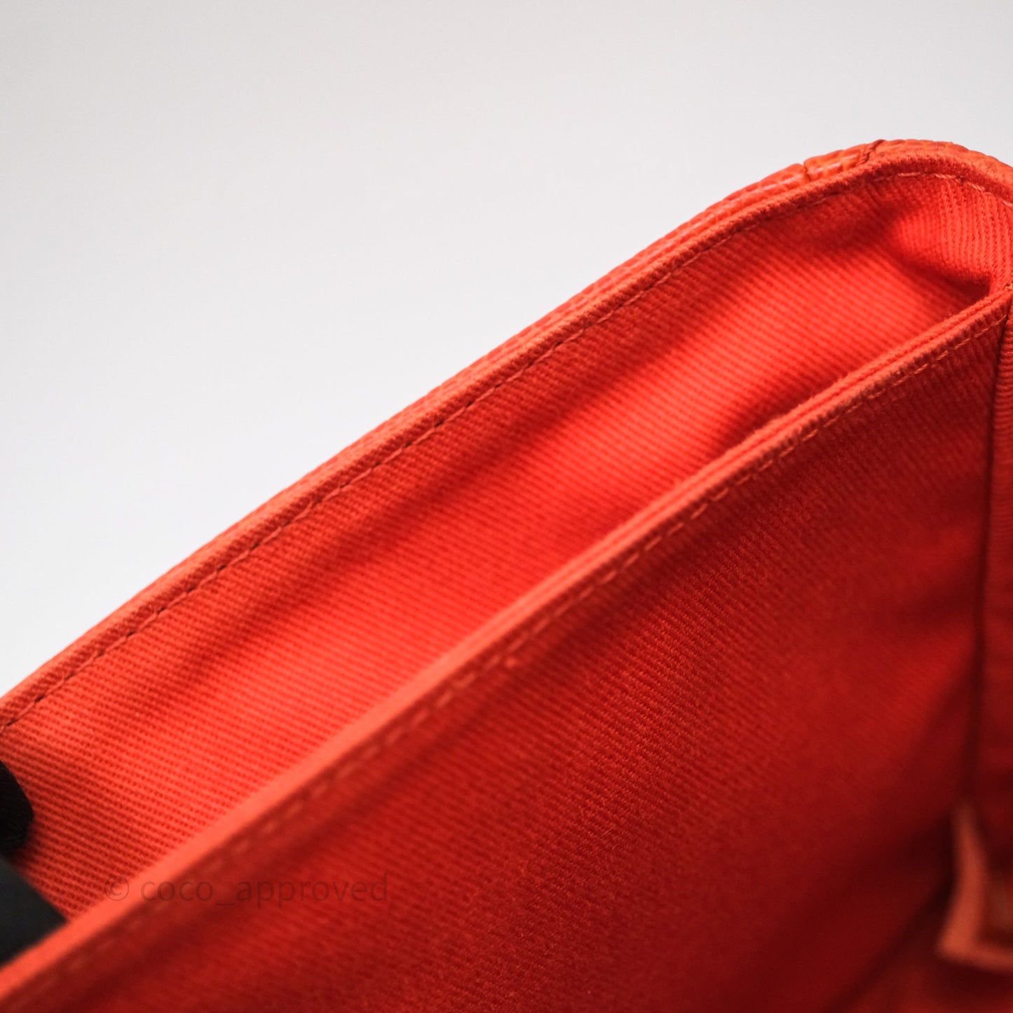 Chanel Flap Bag Caviar Orange Silver Hardware