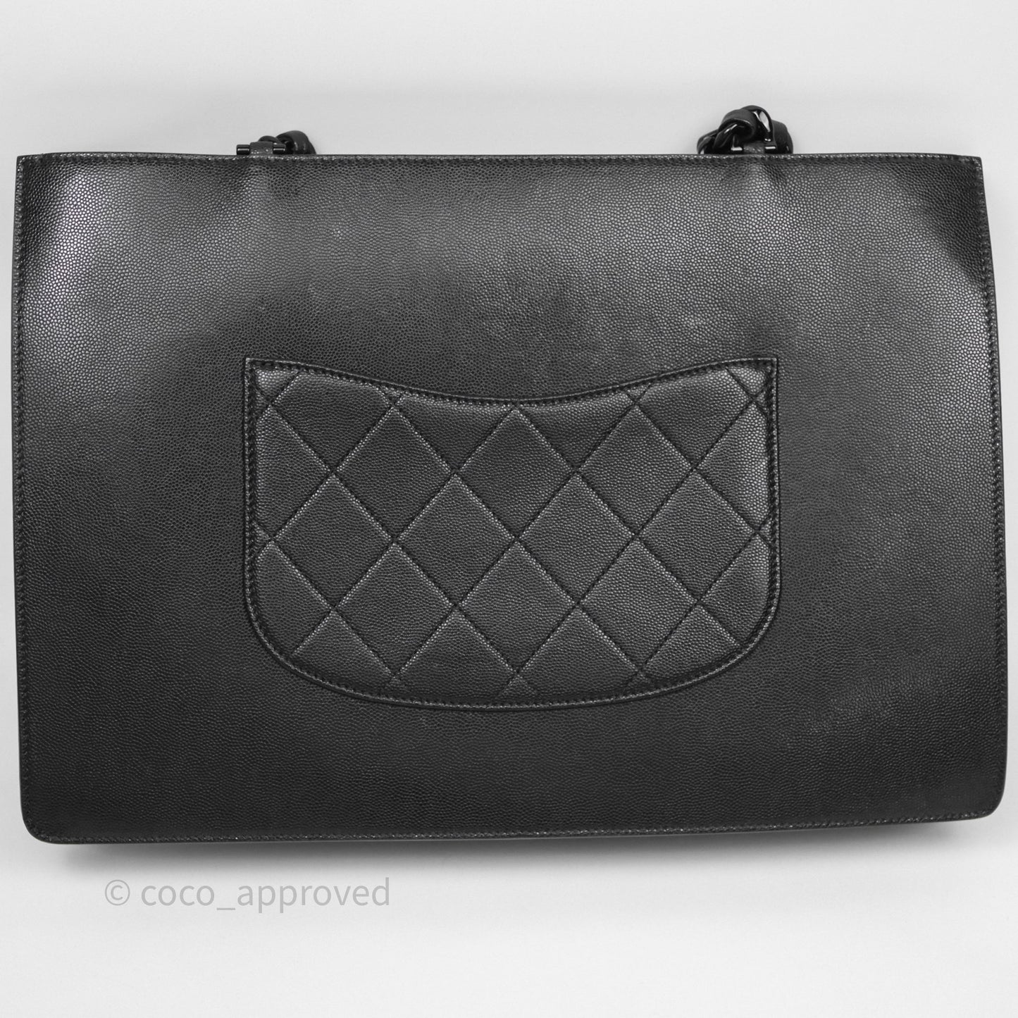 Chanel So Black Quilted Caviar Tote bag