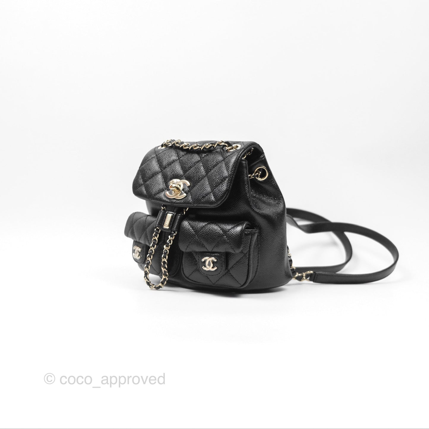 Chanel Duma Backpack Small Black Caviar Gold Hardware