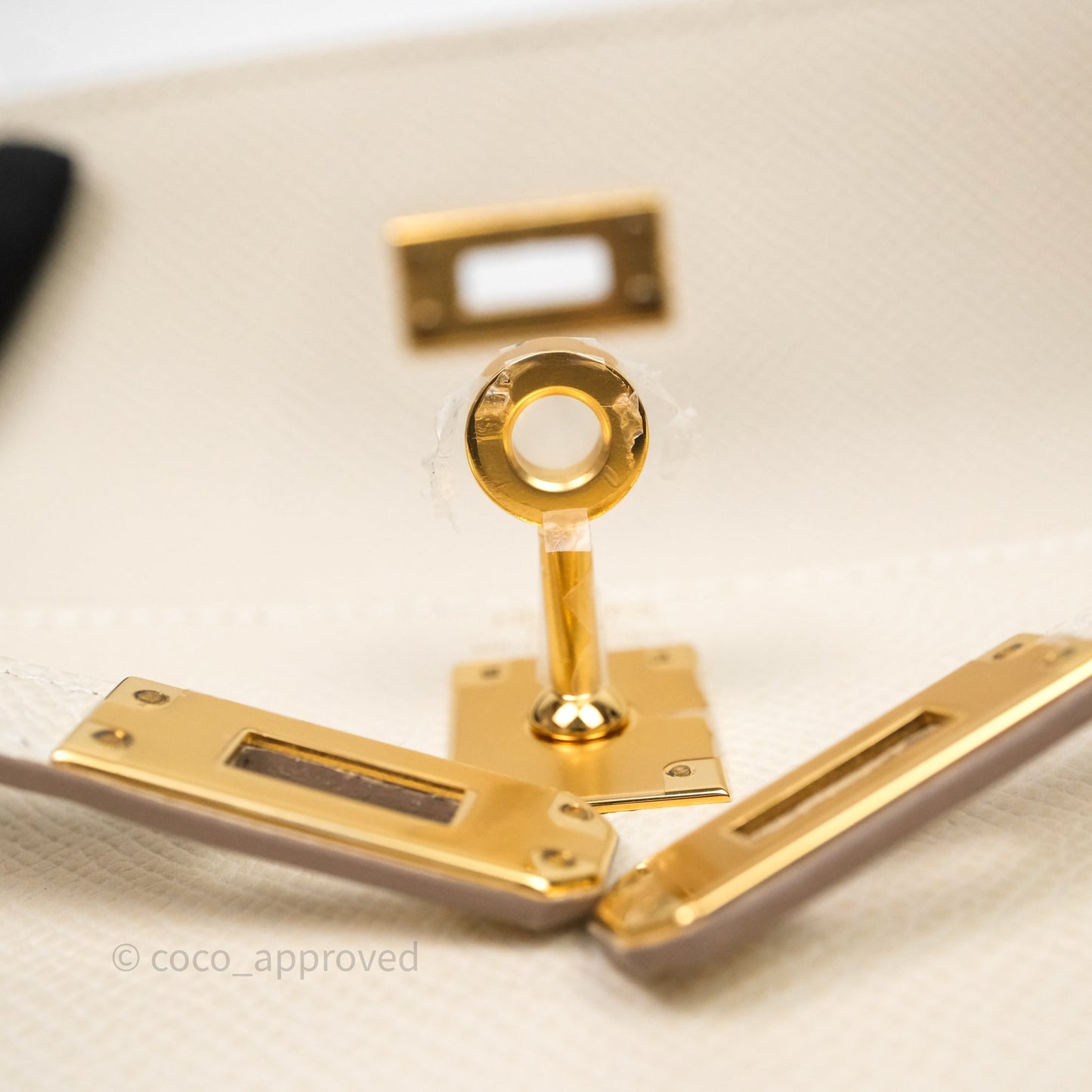 Hermes Kelly 25 Craie Epsom Gold Hardware