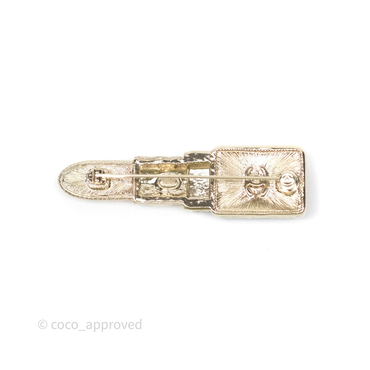 Chanel Crystal Lipstick Brooch Gold Tone 22C