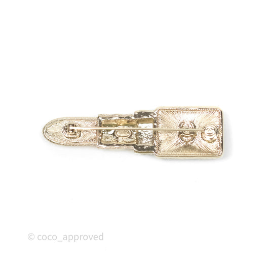Chanel Crystal Lipstick Brooch Gold Tone 22C