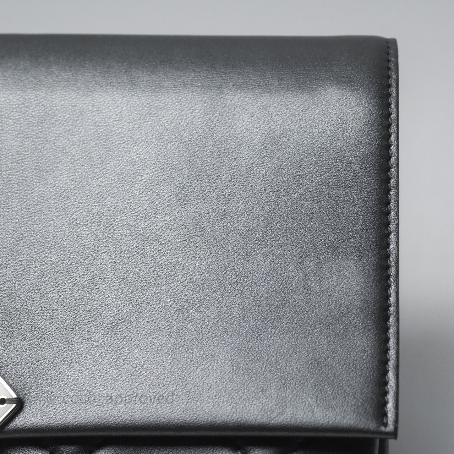 Chanel Clutch with Chain Metallic Dark Grey Silver Hardware