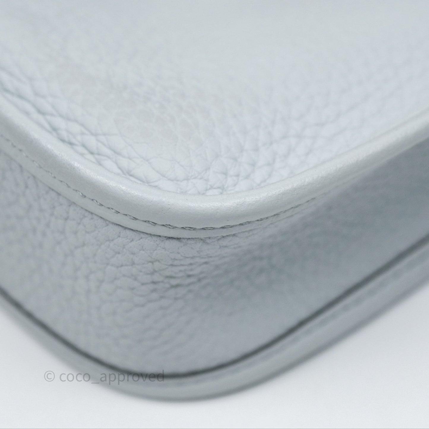 Hermès Mini Evelyne 16 Bleu Pale 08 Clemence Palladium Hardware