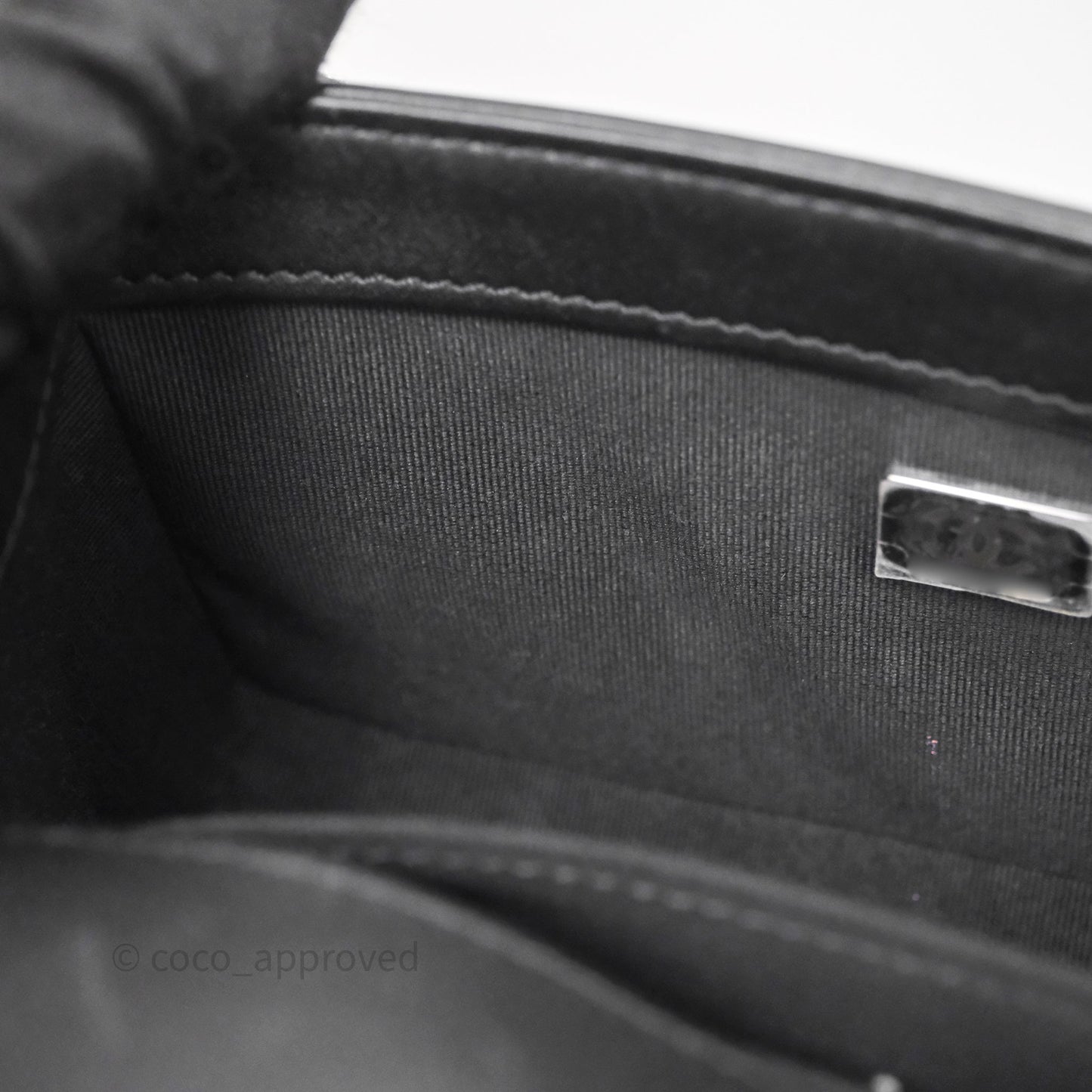 Chanel Small Boy Chevron Black Lambskin Silver Hardware