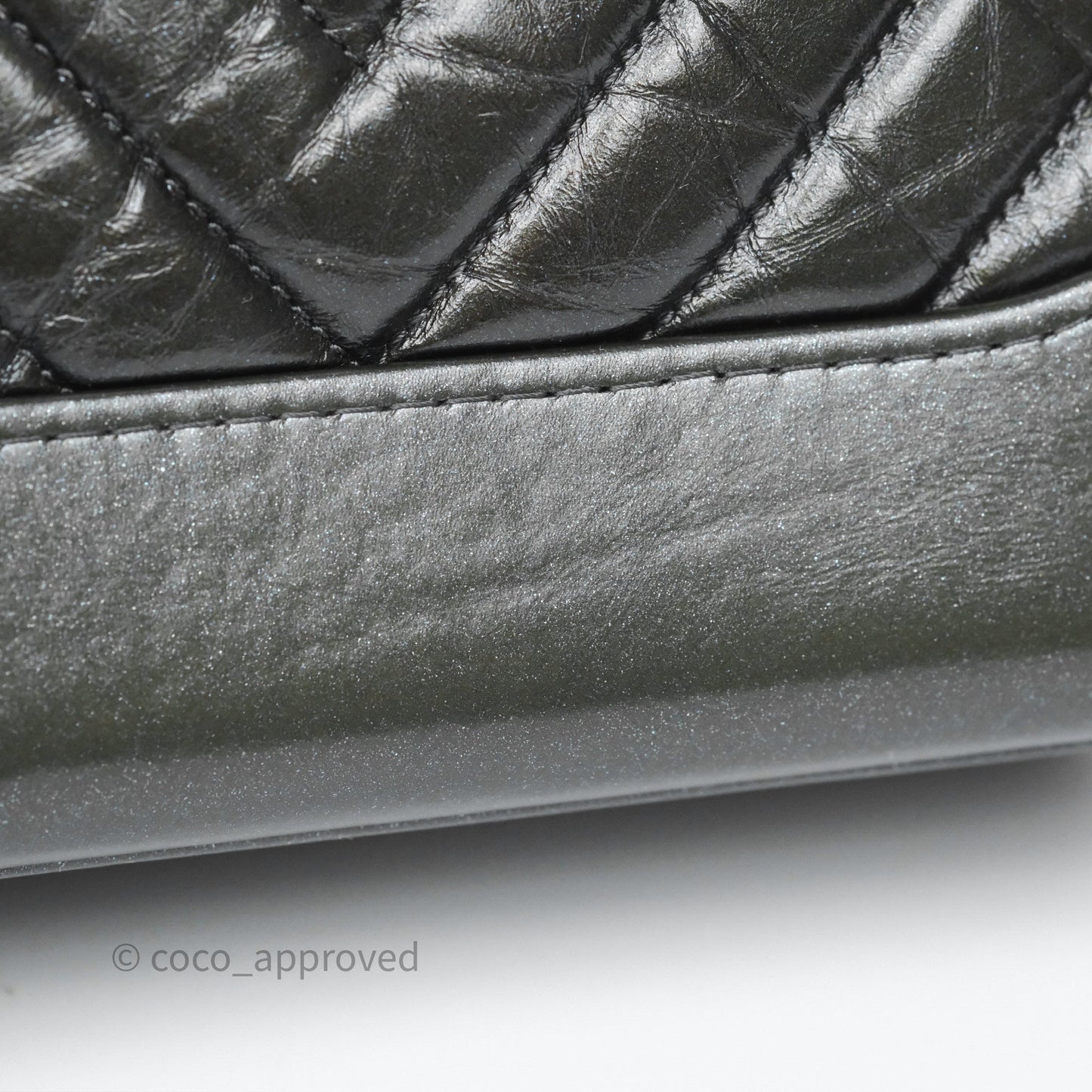 Chanel Small Gabrielle Hobo Chevron Iridescent Grey Aged Calfskin