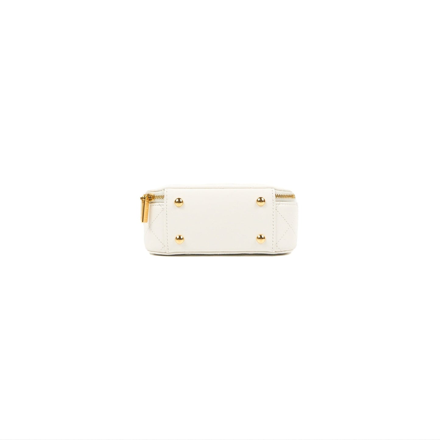 Chanel Small Clutch With Chain White Lambskin Gold Hardware 23C