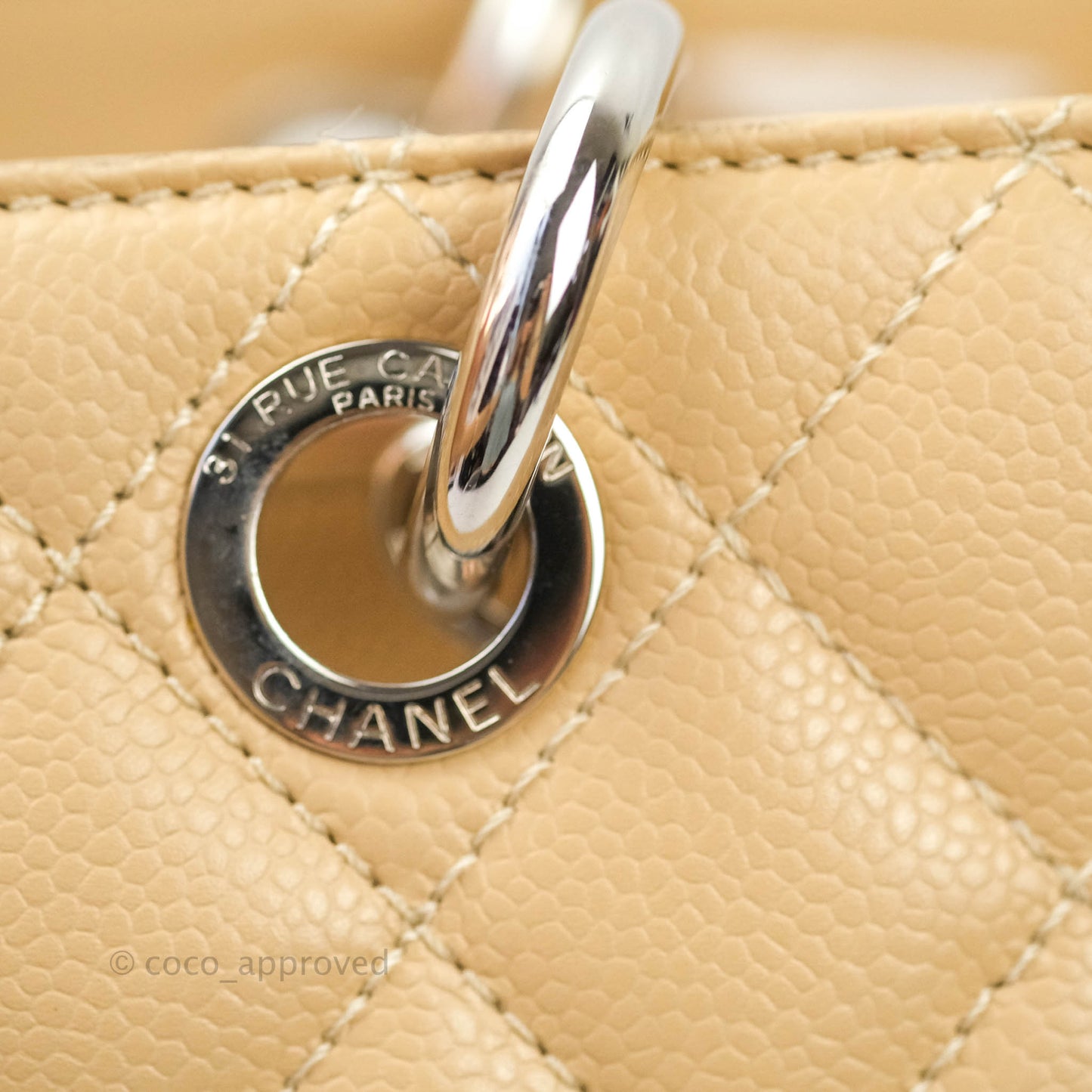 Chanel GST Beige Caviar Silver Hardware