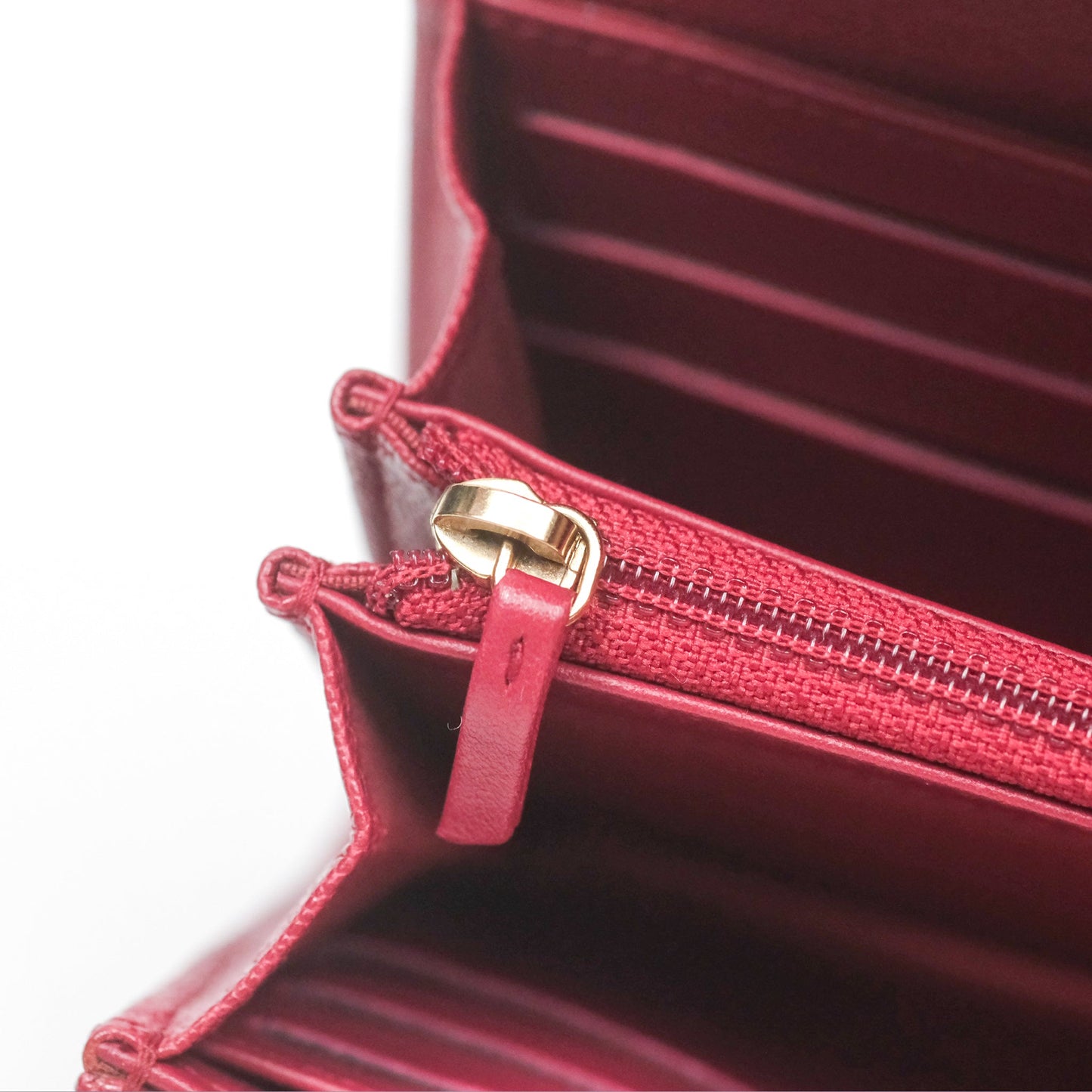 Chanel Quilted Boy Flap Long Wallet Dark Red Caviar Aged Gold Hardware