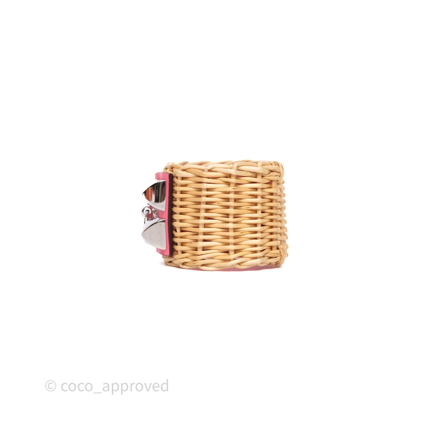 Hermès Medor Picnic Cuff Bracelet Rose Azalée Palladium Hardware