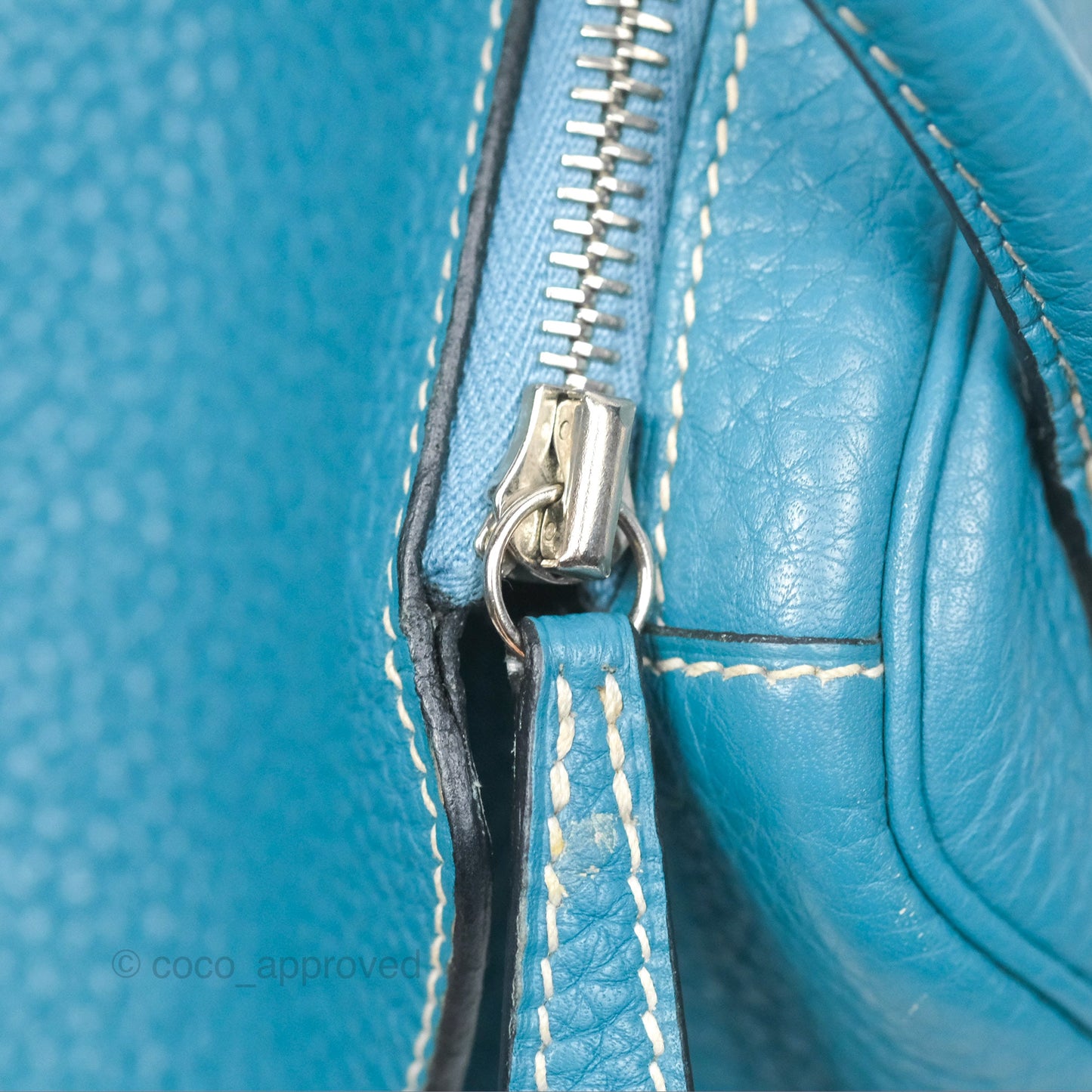 Hermès Lindy 34 Blue Jean Clemence Palladium Hardware