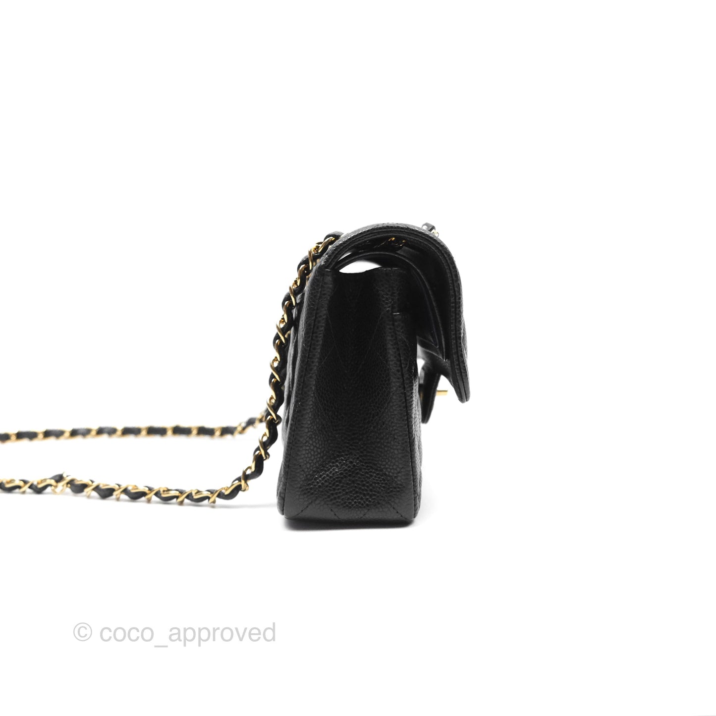 Chanel Small S/M Classic Flap Quilted Black Caviar Gold Hardware