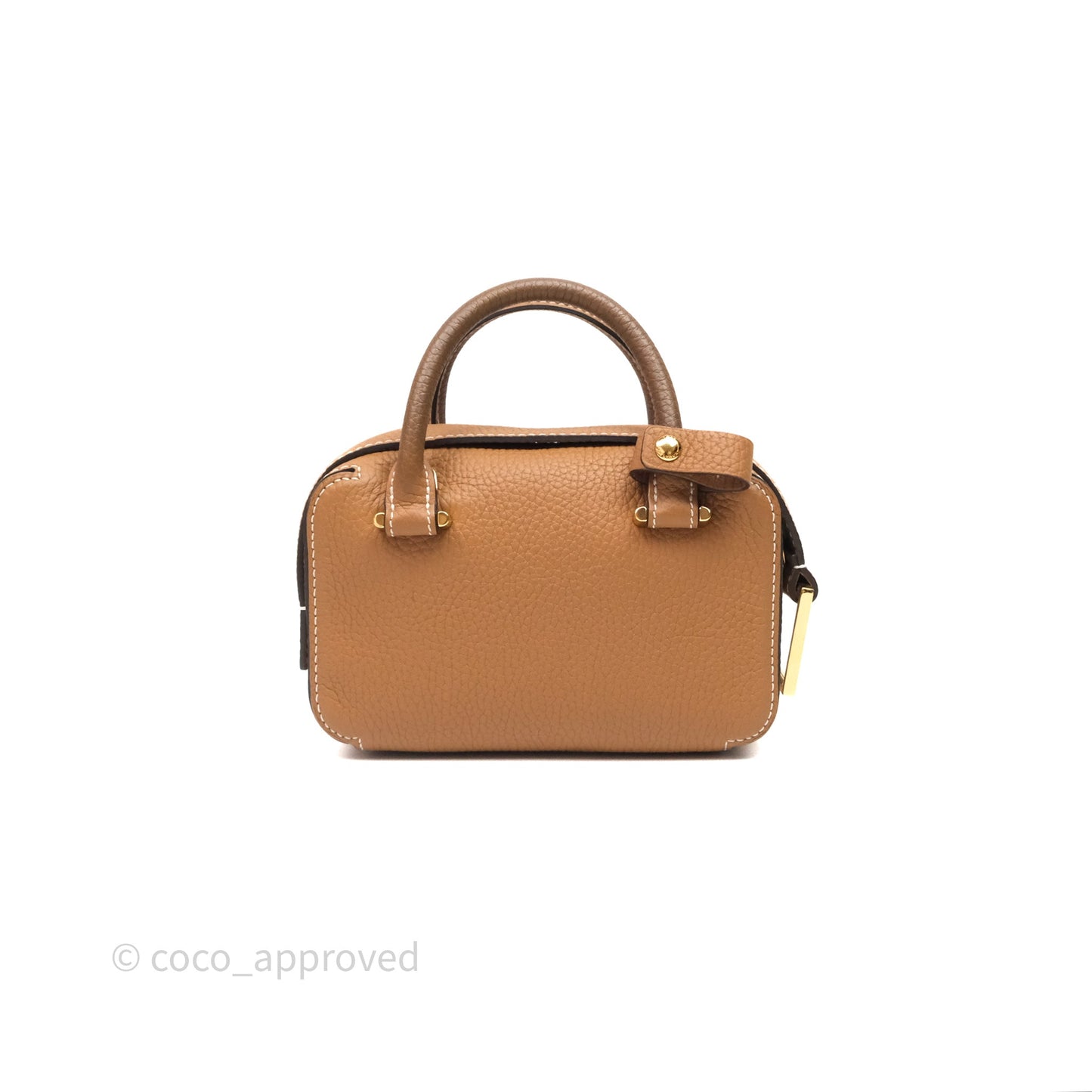 Delvaux Cool Box Nano Taurillon Soft Grained Calfskin Vegetal Ivory Gold Hardware