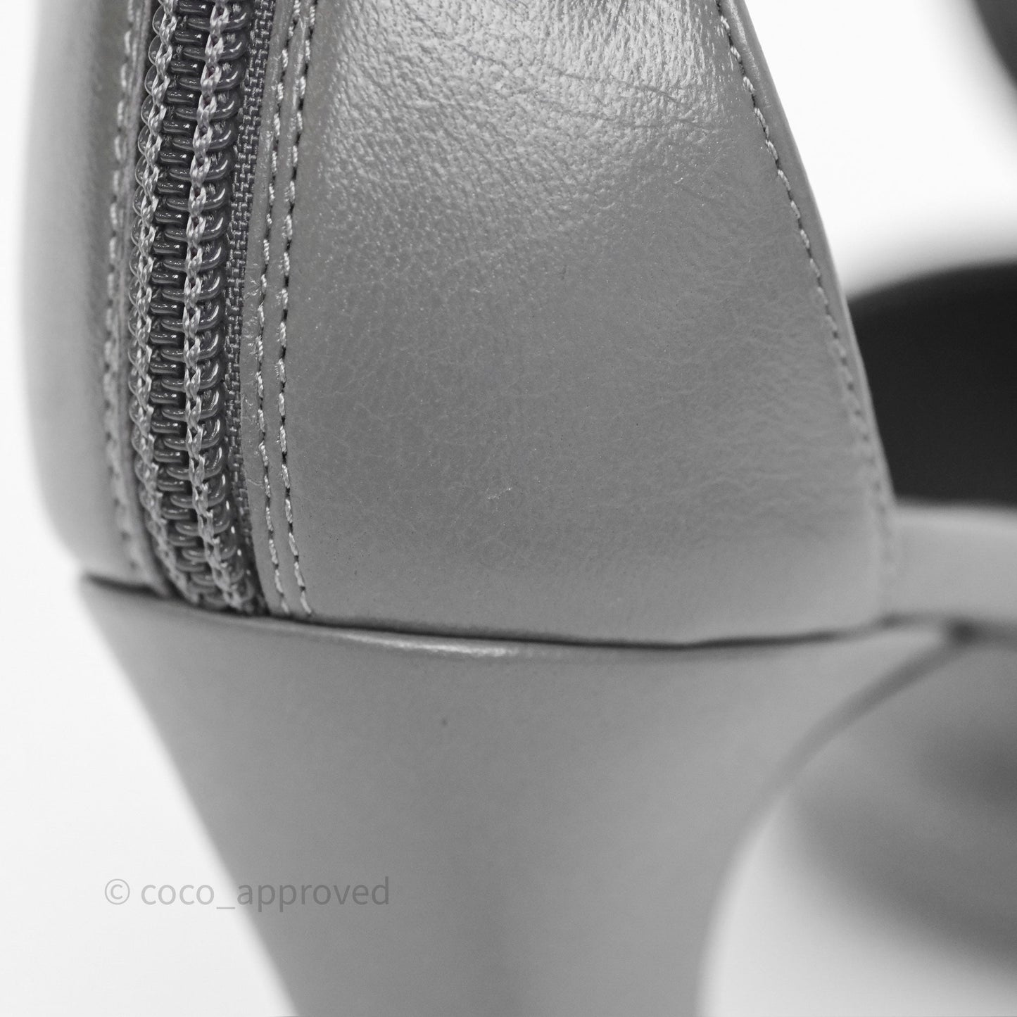 Chanel Cap Toe Bow Ankle-cuff Sandals Grey Black Lambskin