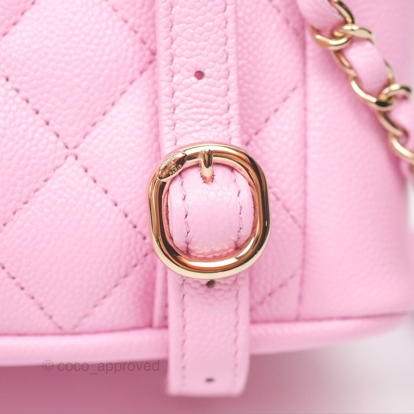 Chanel Mini Duma Backpack Pink Caviar Gold Hardware 23P