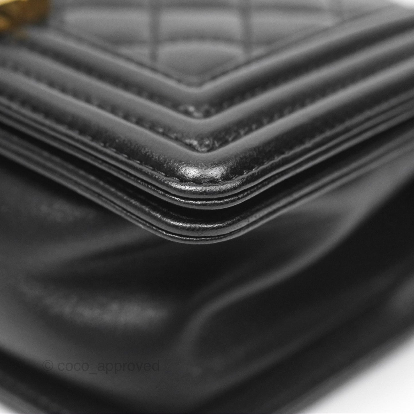 Chanel Small Boy Quilted Black Calfskin Gold Hardware