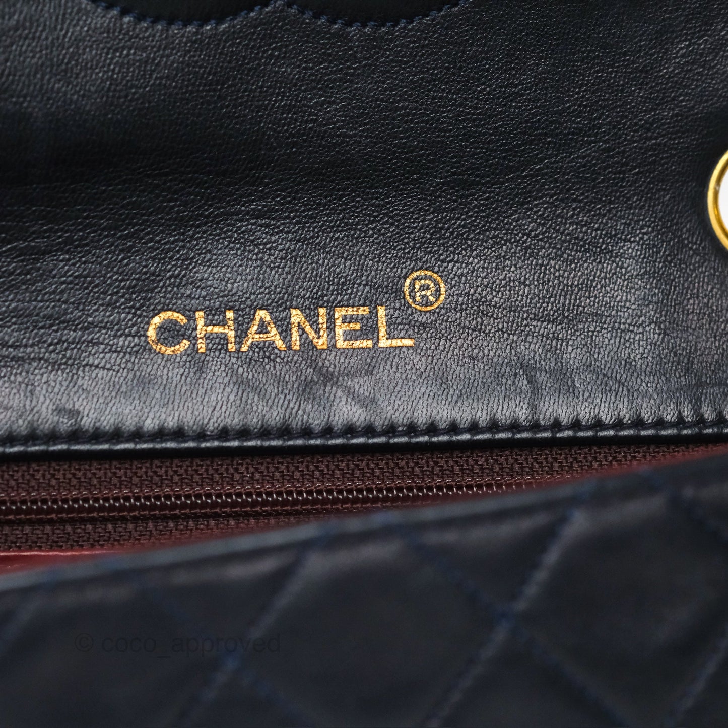 Chanel Vintage Mini Square Navy Lambskin 24K Gold Hardware