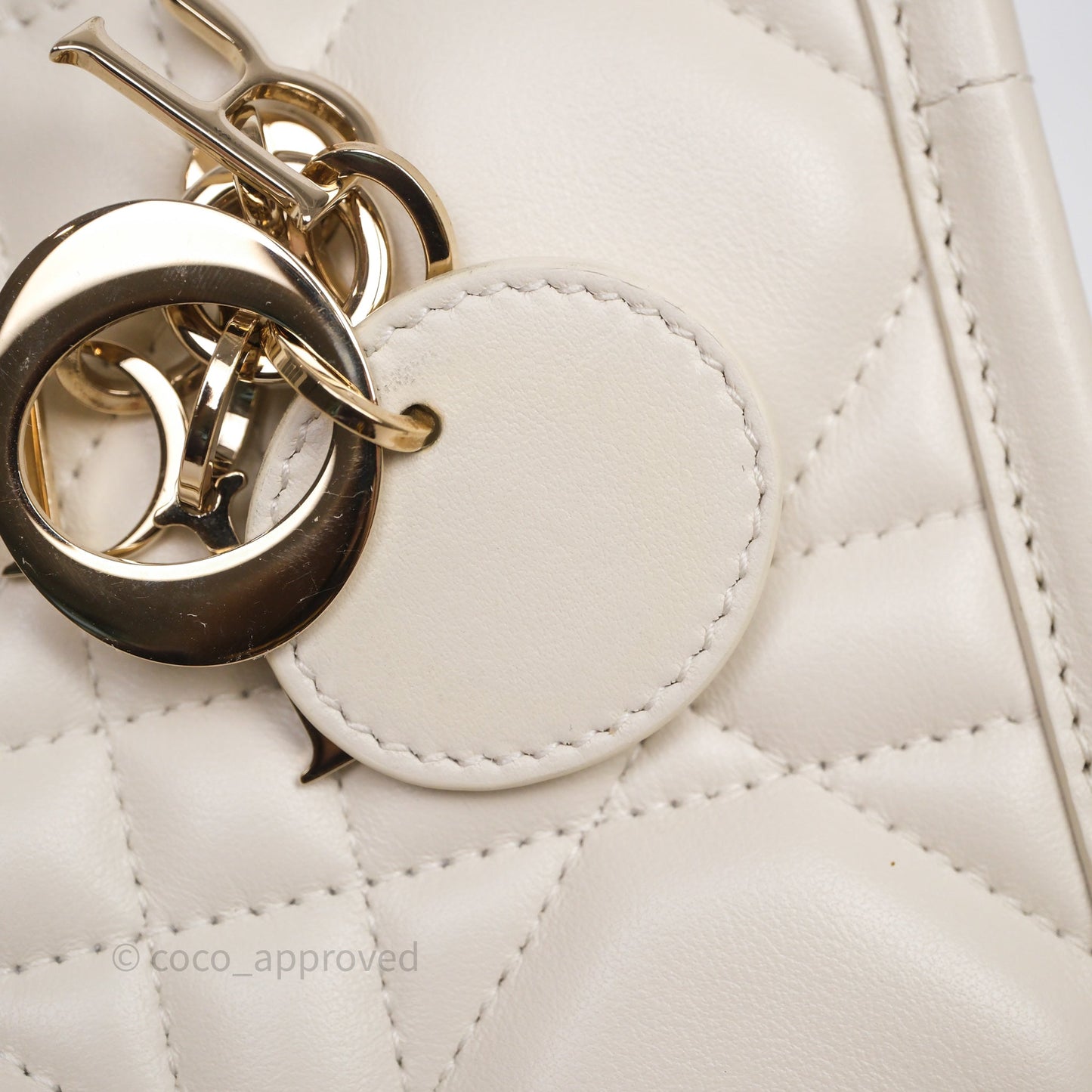 Christian Dior Mini Dior Book Tote Latte Macrocannage Calfskin Gold Hardware