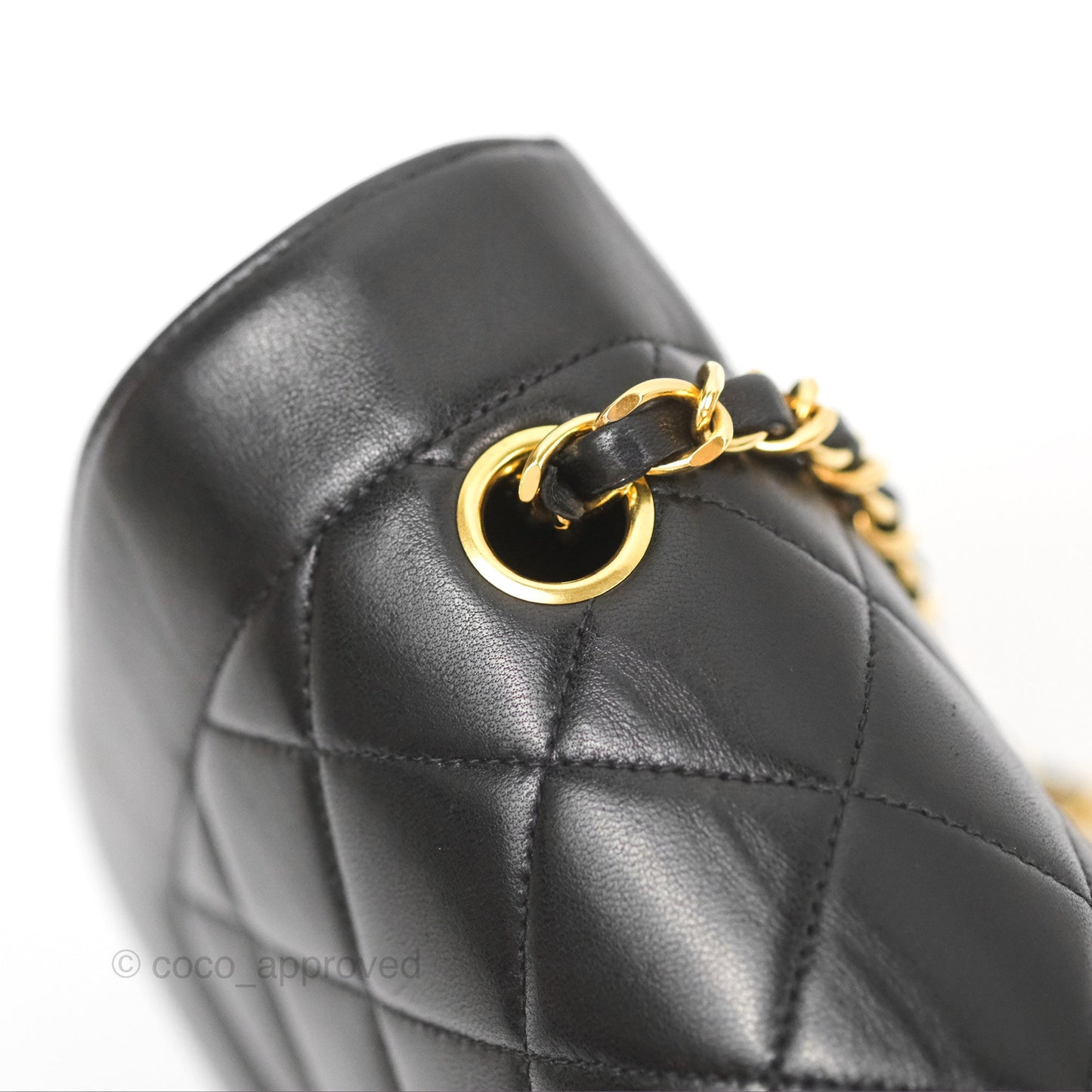 Chanel Vintage Medium Classic Diana Flap Bag Black Quilted Lambskin