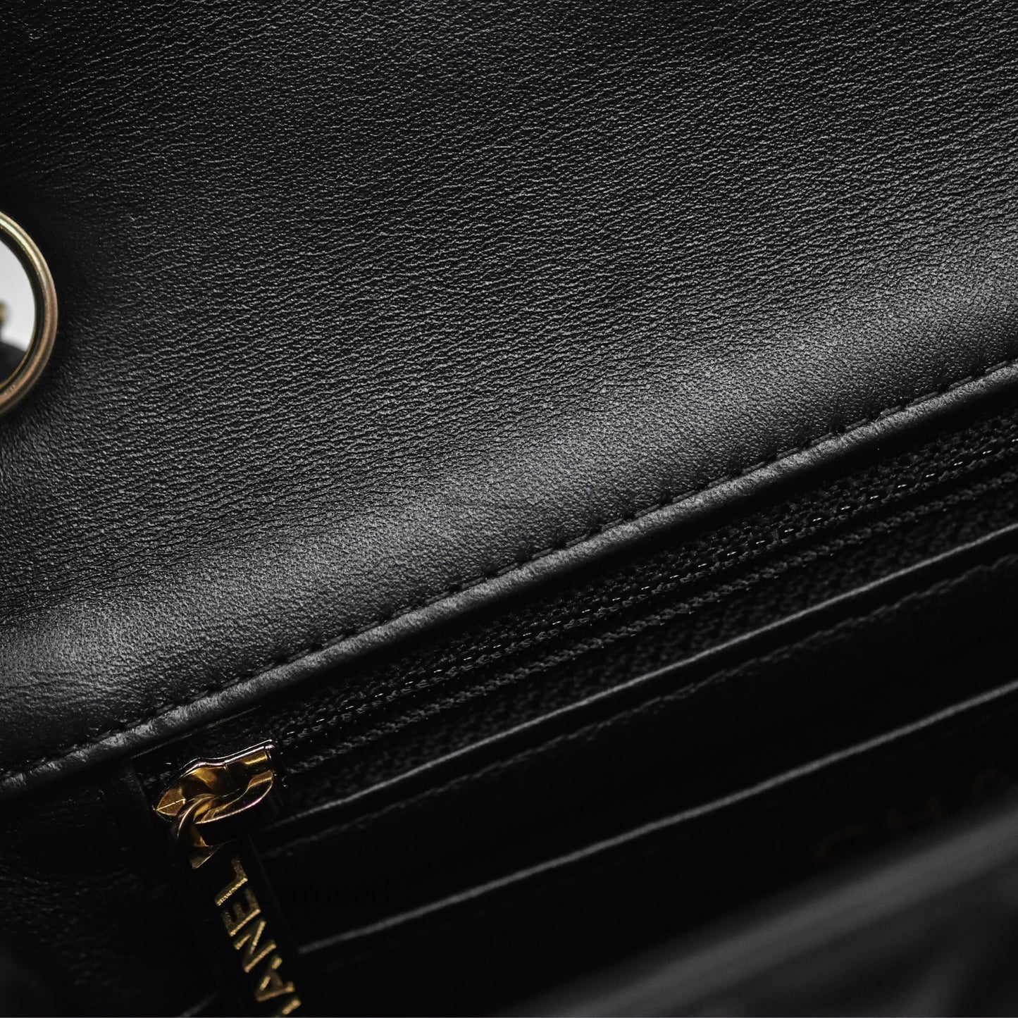 Chanel Mini Square Flap Quilted Black Lambskin Gold Hardware