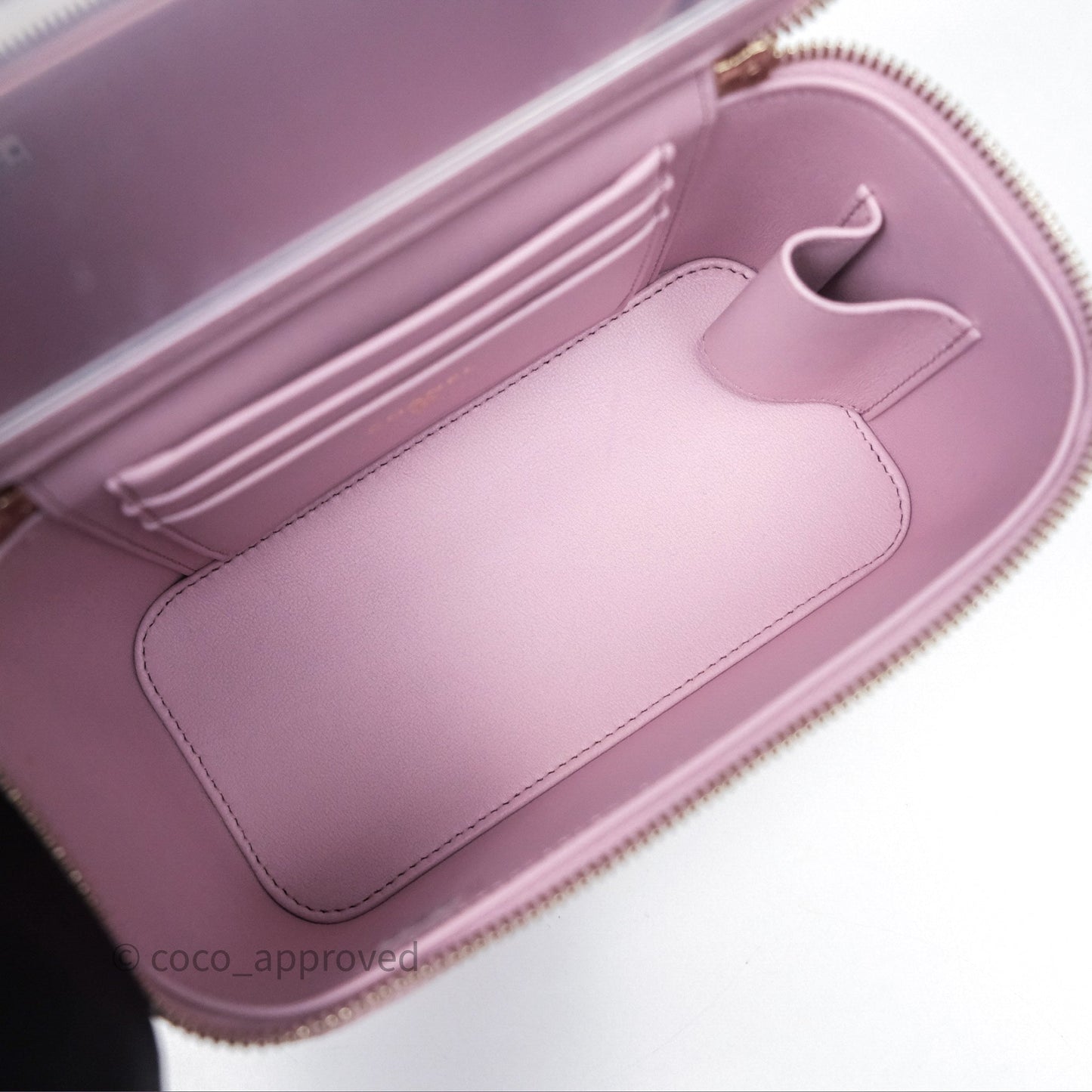 Chanel Vanity Rectangular Top Handle Lilac Lambskin Gold Hardware