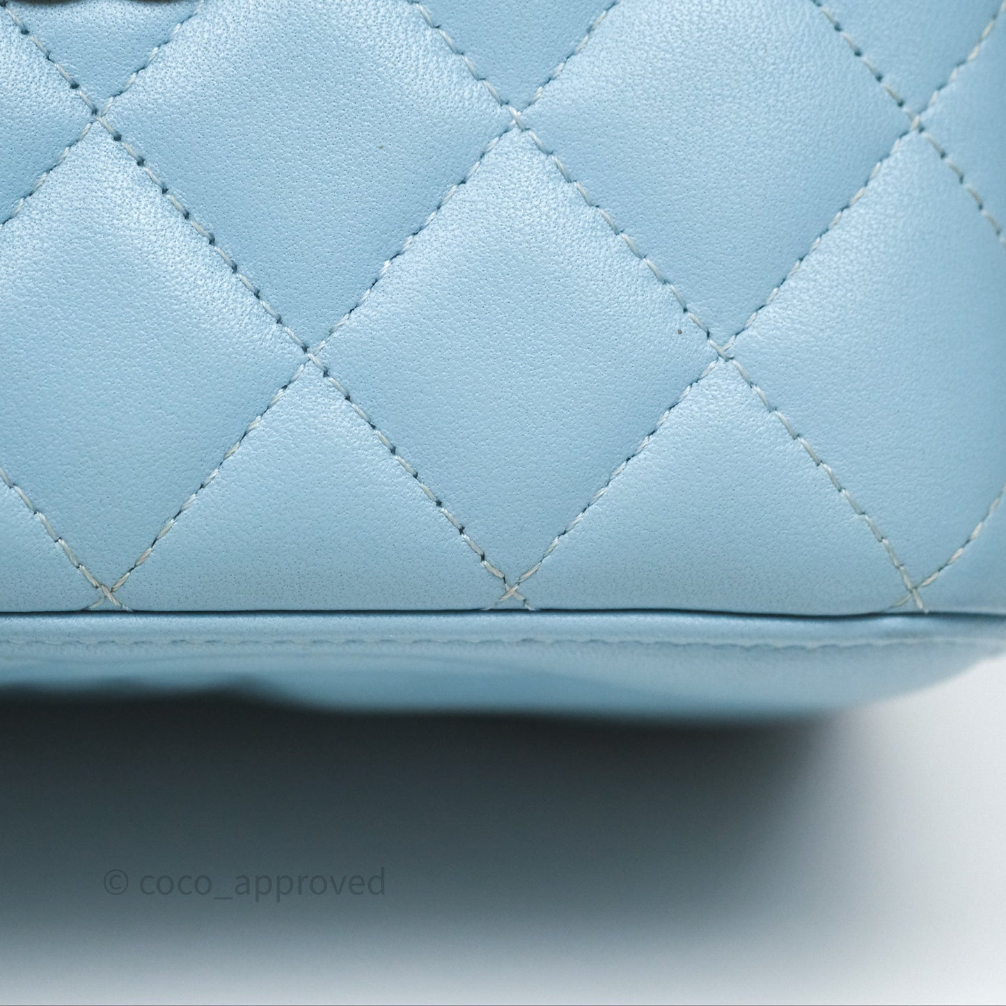 Chanel Vanity Rectangular Top Handle Blue Lambskin Gold Hardware
