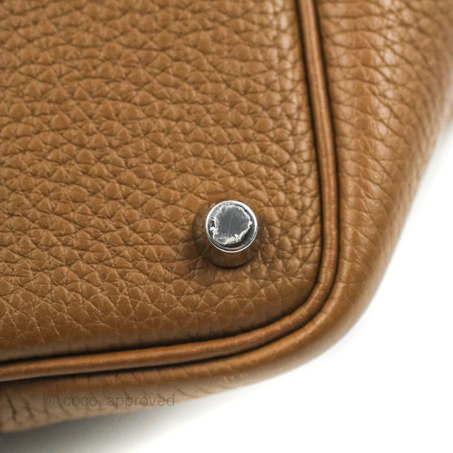 Hermès Picotin Lock 18 PM Eclat Alezan 3G/Biscuit 48 Clemence Silver Hardware