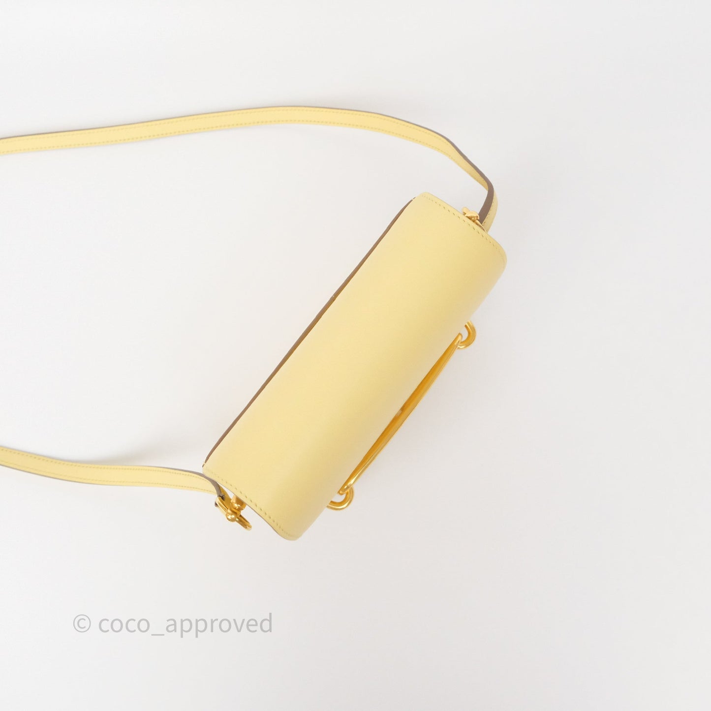 Hermès Roulis Mini 18 Jaune Poussin 1Z Swift Gold Hardware
